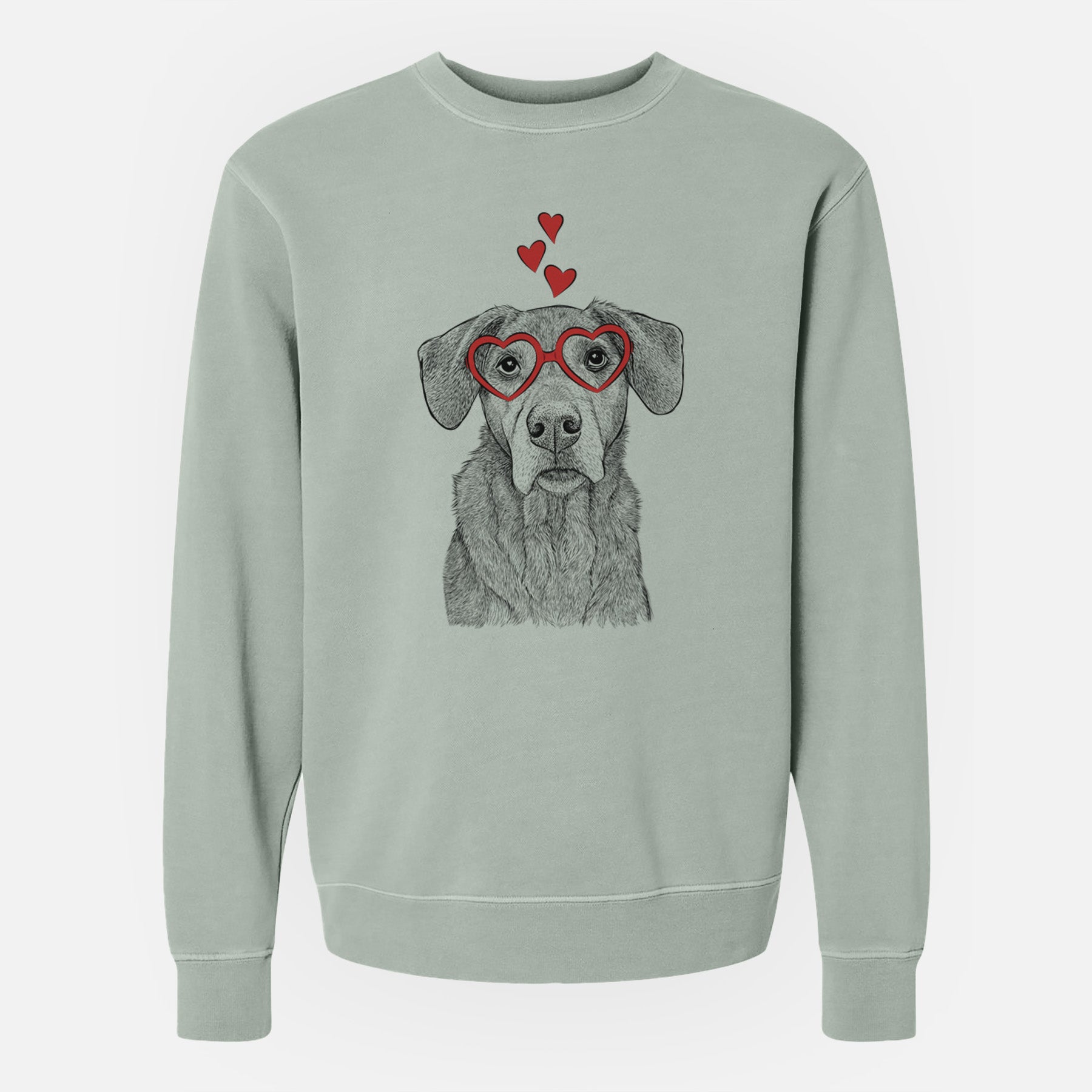 Valentine Gravy the Plott Hound Beagle Mix - Unisex Pigment Dyed Crew Sweatshirt