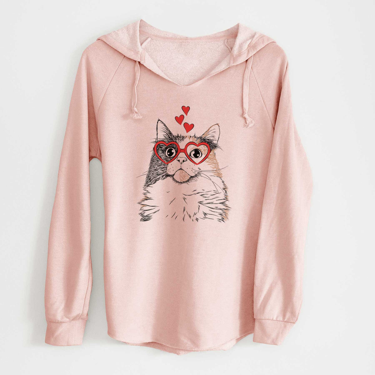 Valentine Greta the Calico Cat - Cali Wave Hooded Sweatshirt