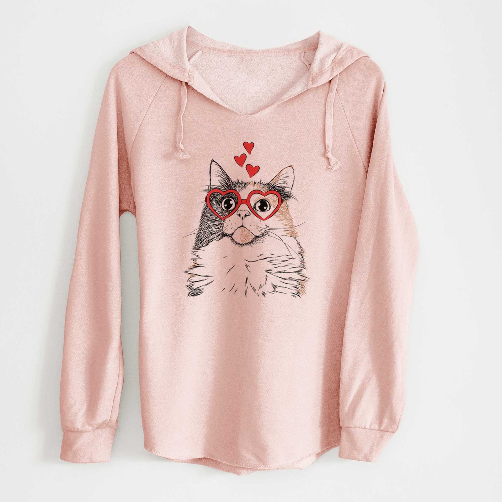 Valentine Greta the Calico Cat - Cali Wave Hooded Sweatshirt