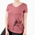 Valentine Greta the Calico Cat - Women's V-neck Shirt