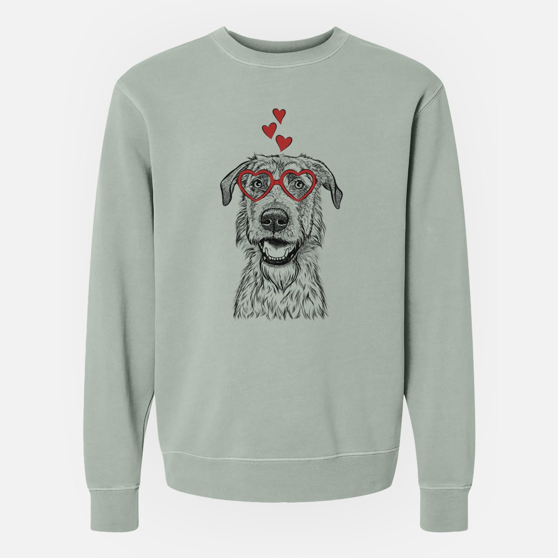 Valentine Griffin the Irish Wolfhound - Unisex Pigment Dyed Crew Sweatshirt