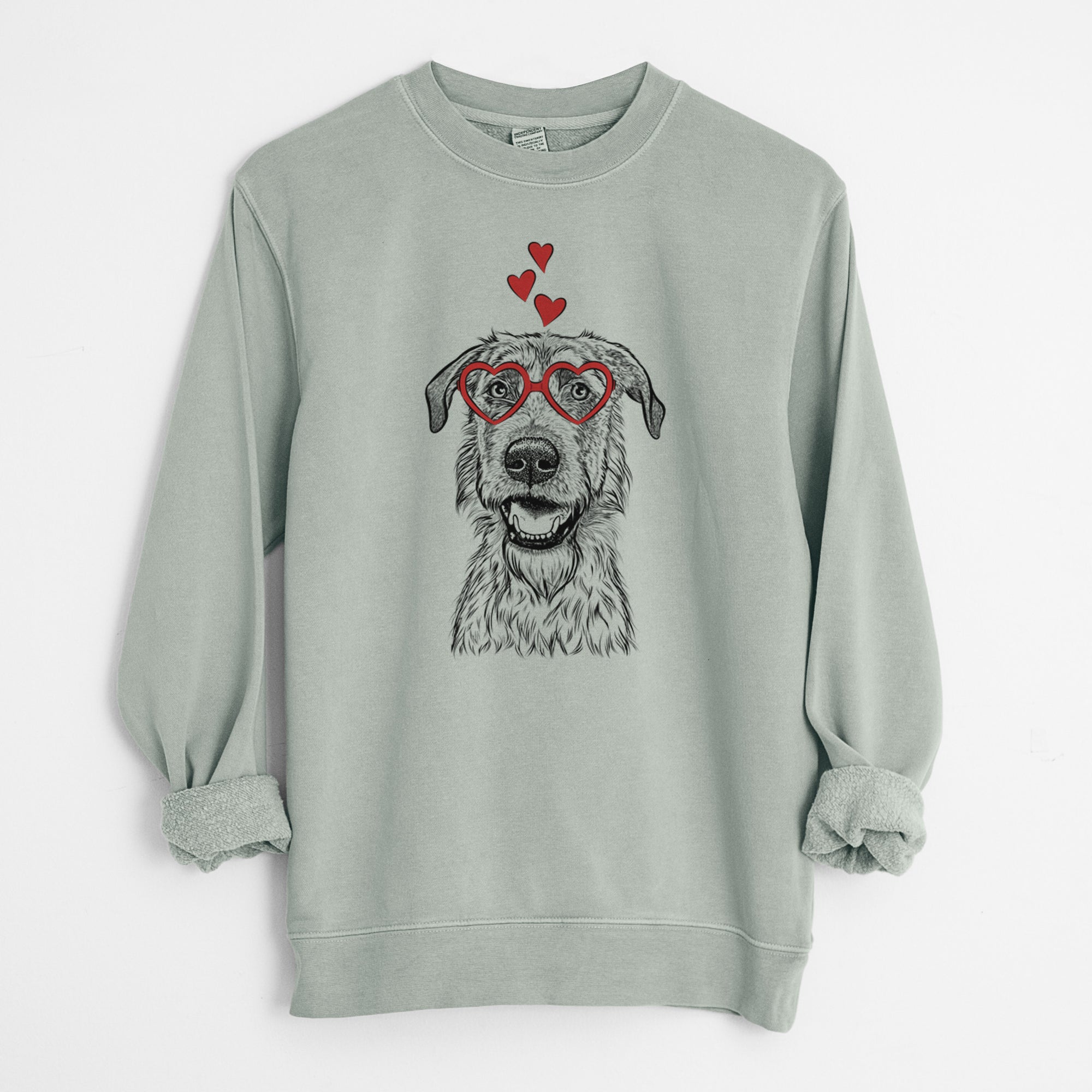 Valentine Griffin the Irish Wolfhound - Unisex Pigment Dyed Crew Sweatshirt