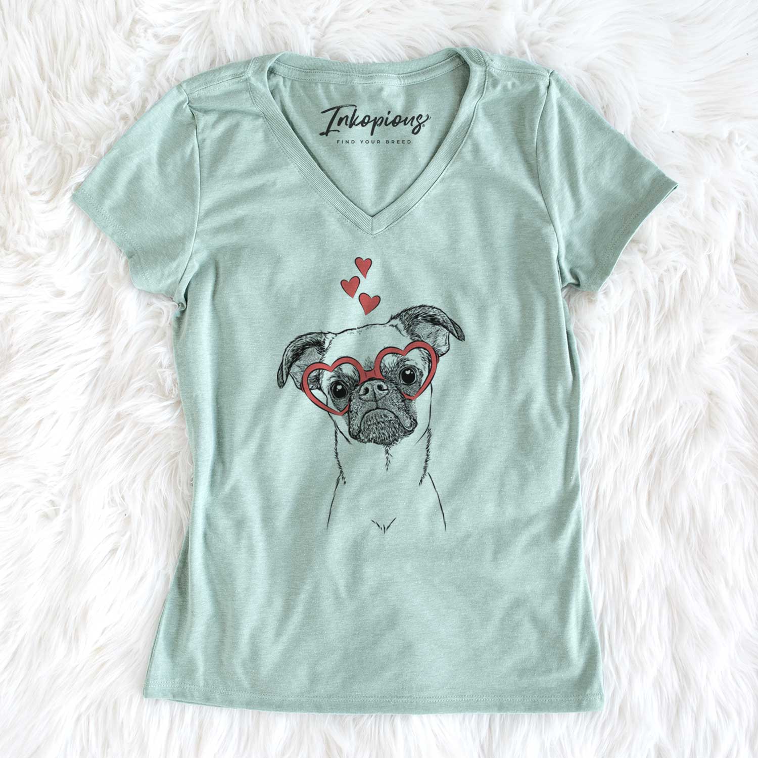 Valentine Groot the Brussels Griffon - Women's V-neck Shirt