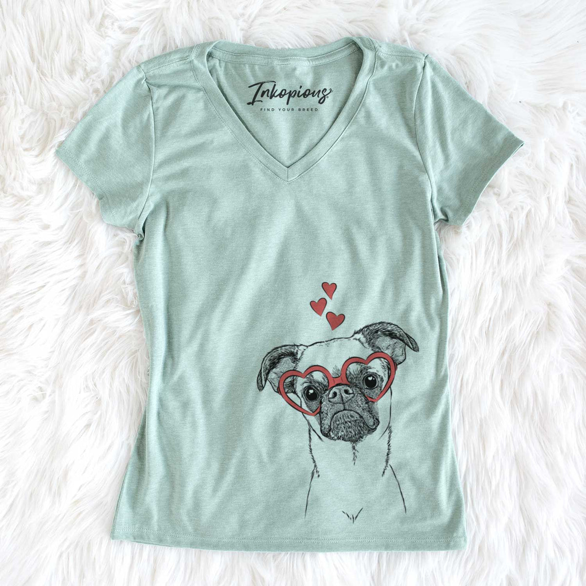 Valentine Groot the Brussels Griffon - Women&#39;s V-neck Shirt