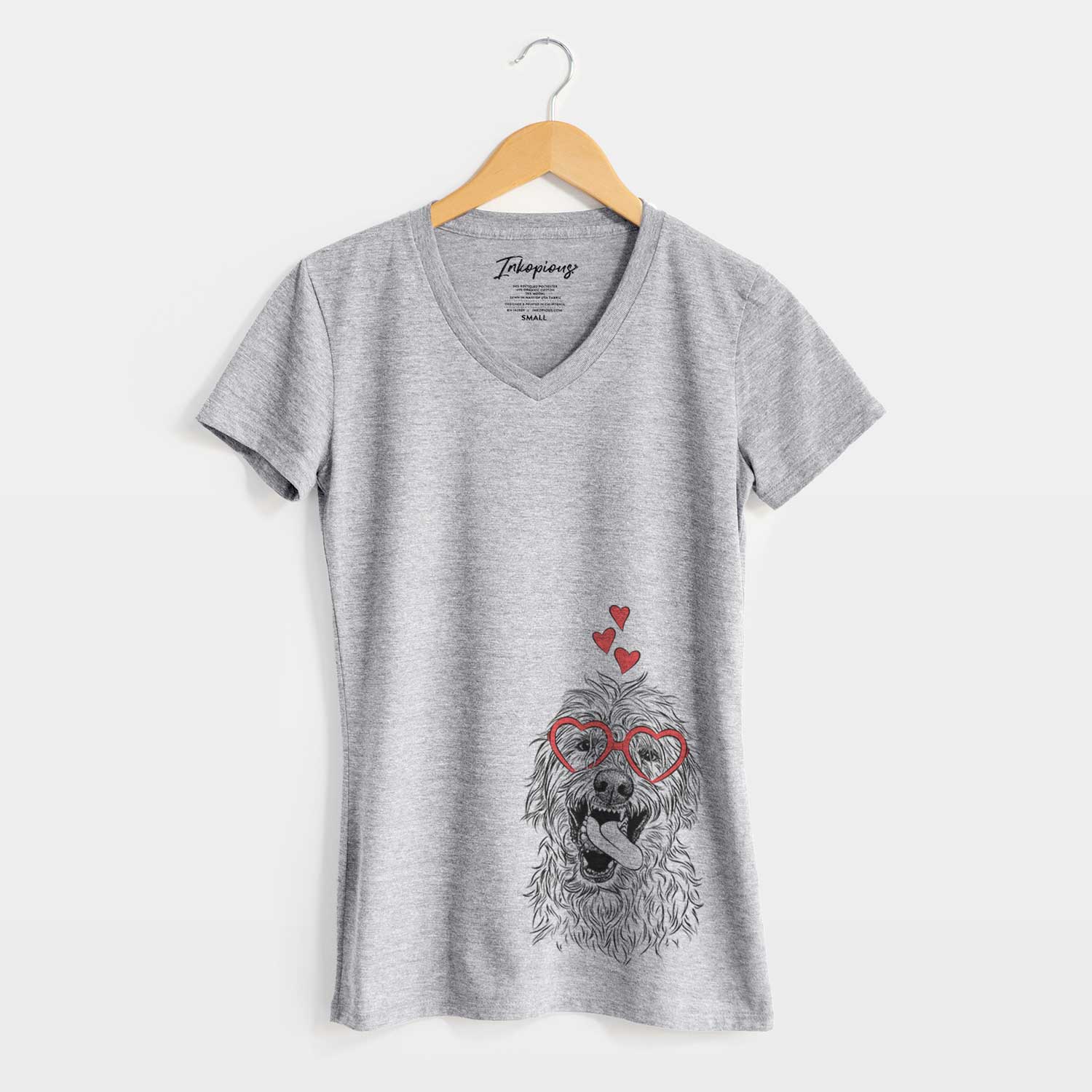 Valentine Groot the Irish Wolfhound - Women's V-neck Shirt