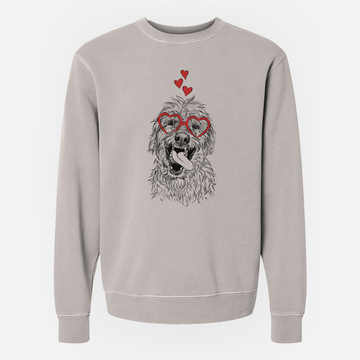 Valentine Groot the Irish Wolfhound - Unisex Pigment Dyed Crew Sweatshirt