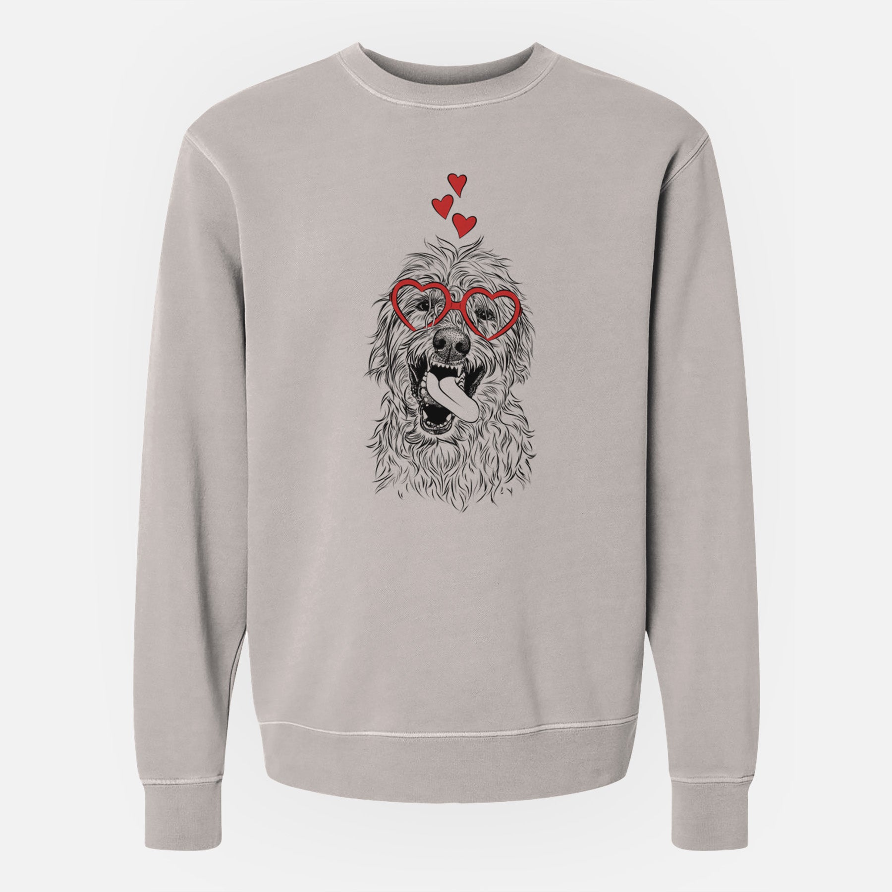 Valentine Groot the Irish Wolfhound - Unisex Pigment Dyed Crew Sweatshirt