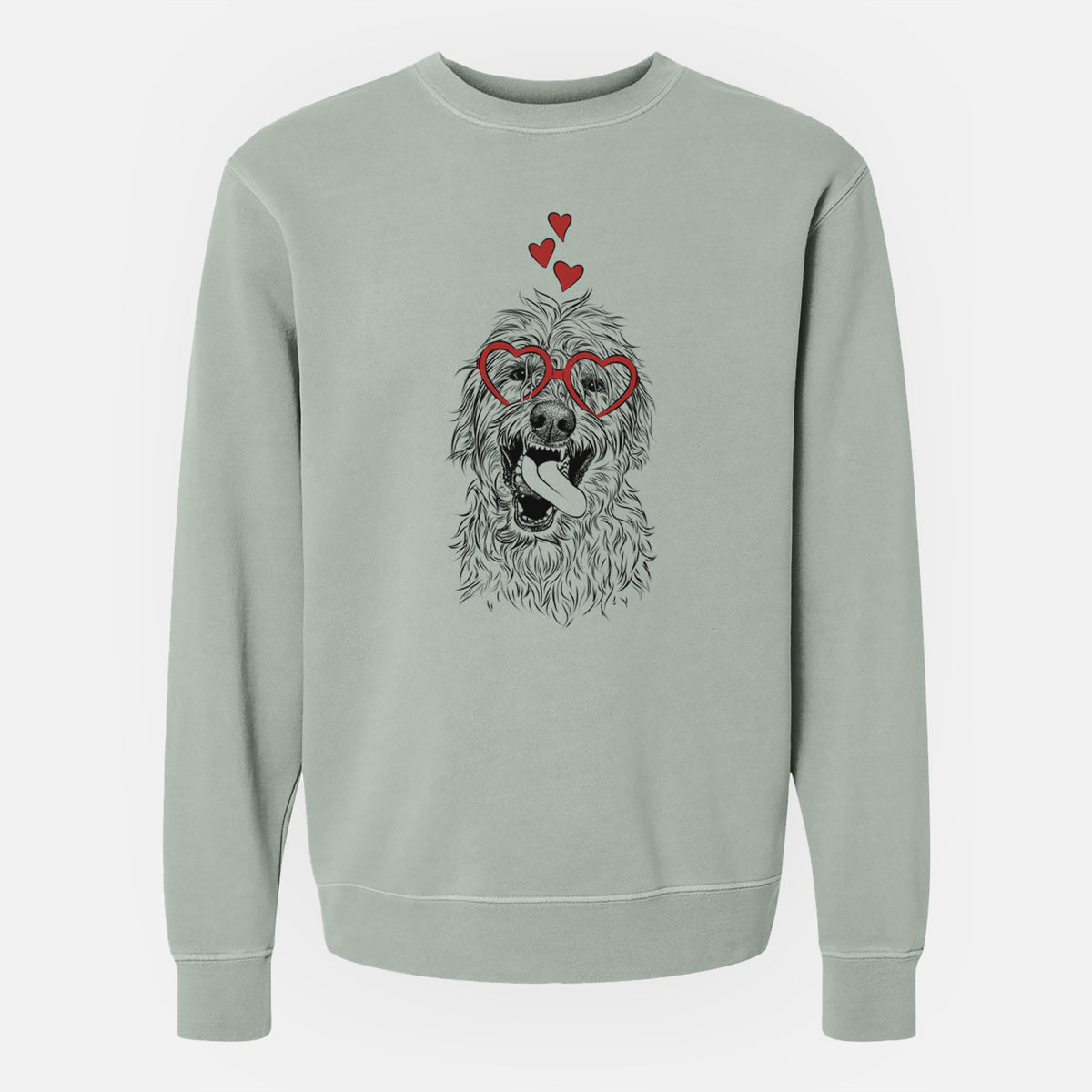 Valentine Groot the Irish Wolfhound - Unisex Pigment Dyed Crew Sweatshirt