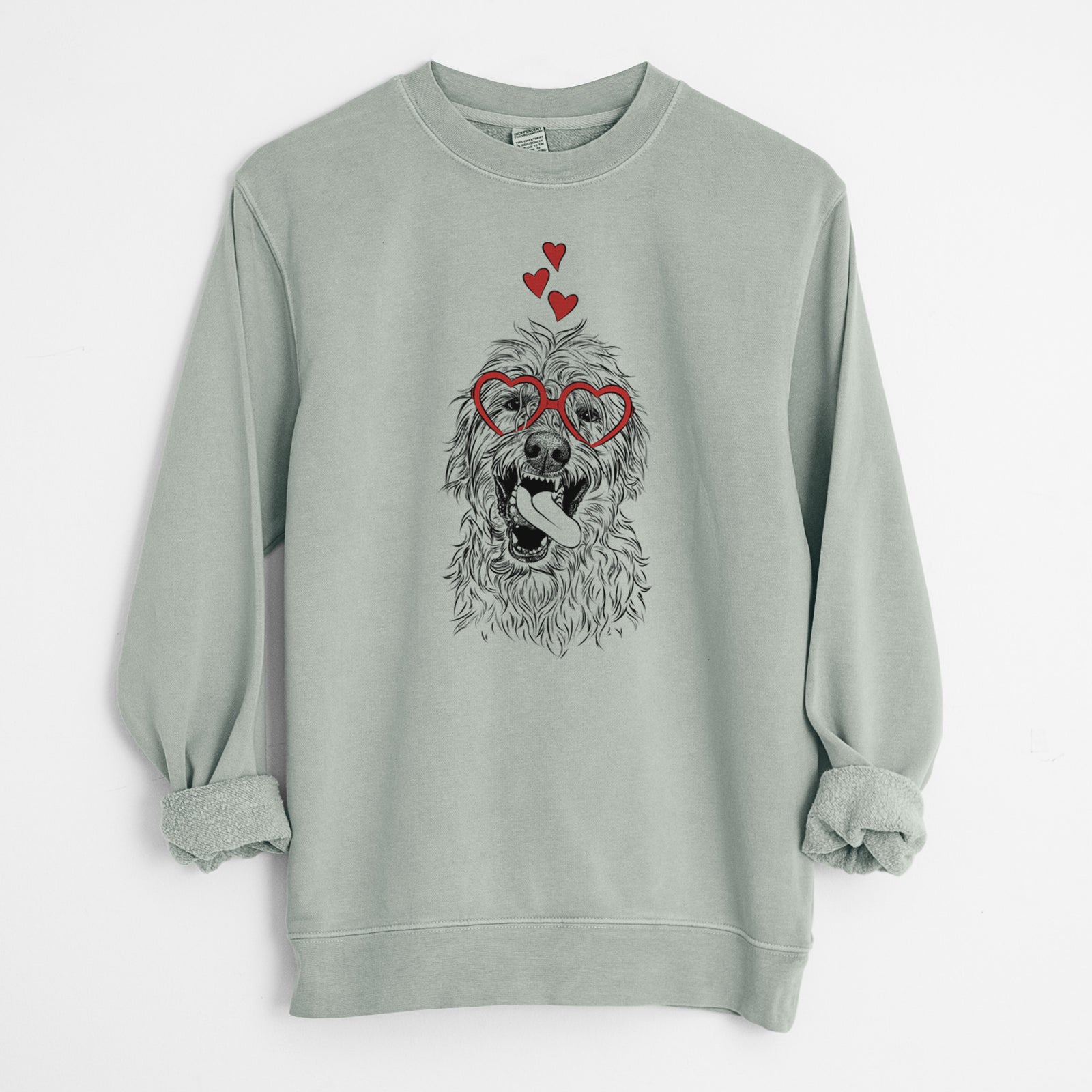 Valentine Groot the Irish Wolfhound - Unisex Pigment Dyed Crew Sweatshirt