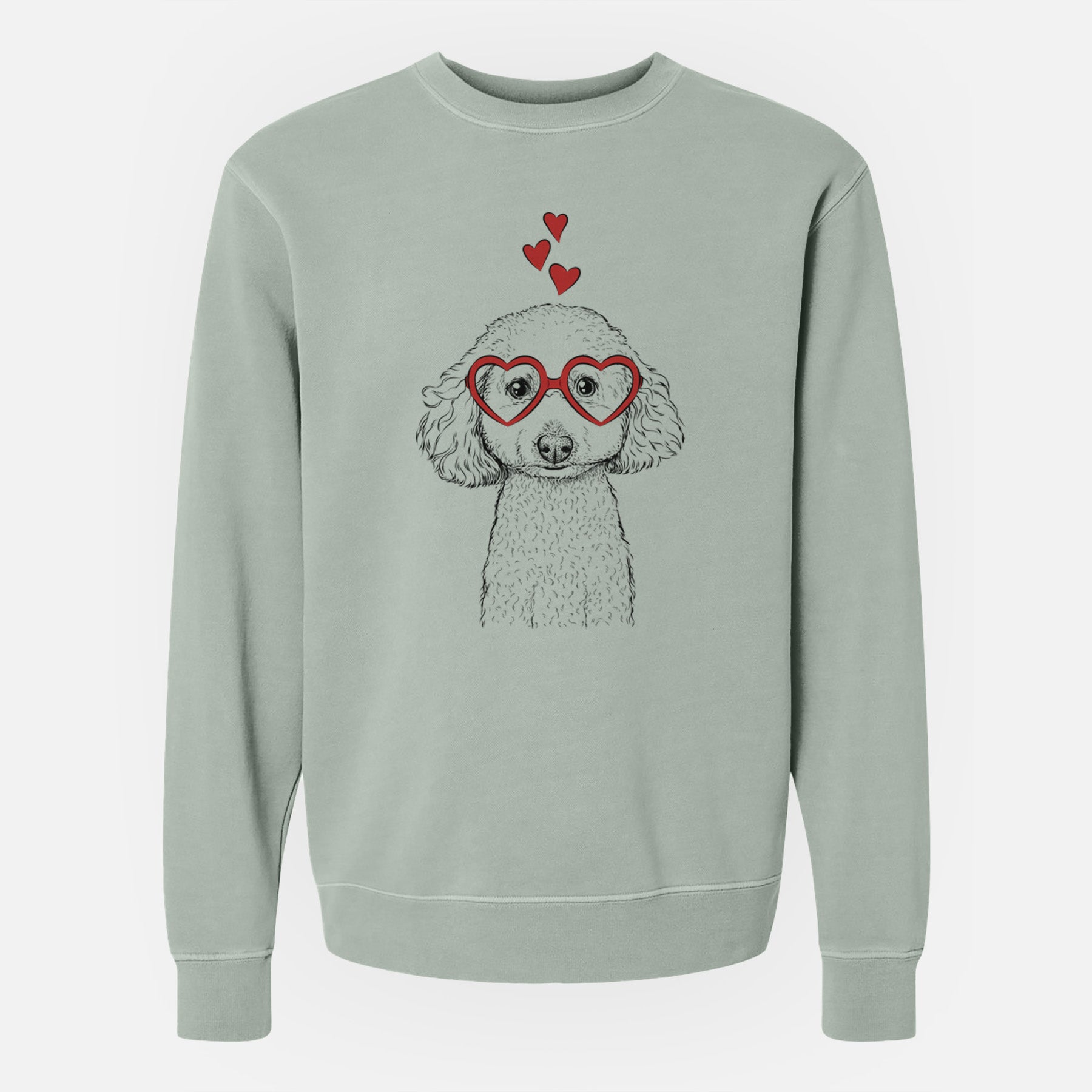 Valentine Guinness the Toy Poodle Mix - Unisex Pigment Dyed Crew Sweatshirt