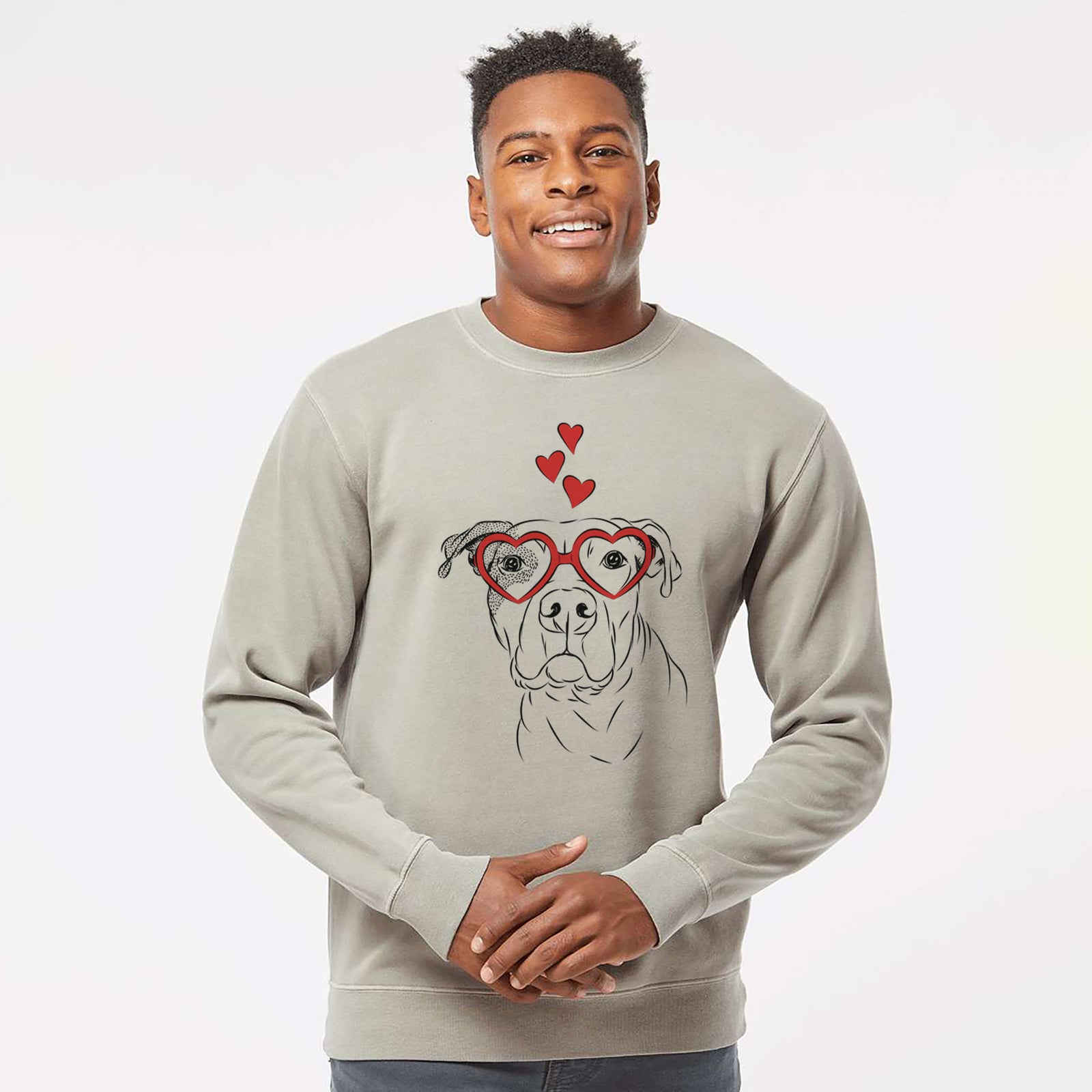 Valentine Gummy the Pitbull - Unisex Pigment Dyed Crew Sweatshirt