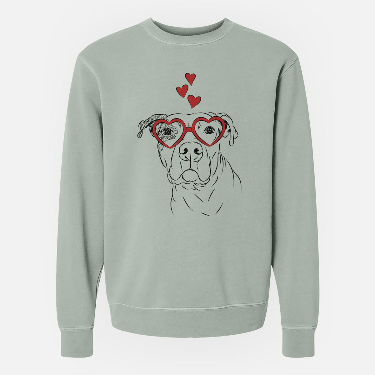 Valentine Gummy the Pitbull - Unisex Pigment Dyed Crew Sweatshirt
