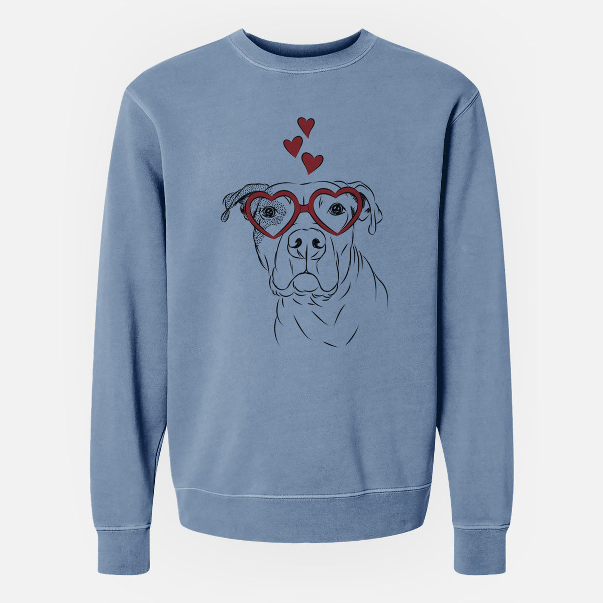 Valentine Gummy the Pitbull - Unisex Pigment Dyed Crew Sweatshirt