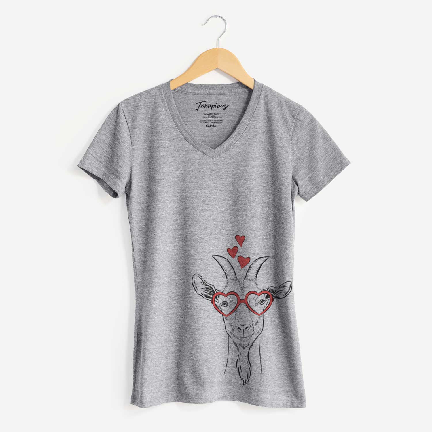 Valentine Gunnar the Goat - Women's V-neck Shirt