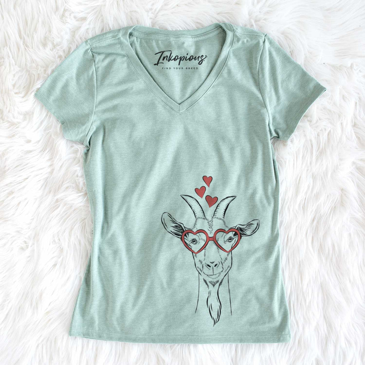 Valentine Gunnar the Goat - Women&#39;s V-neck Shirt