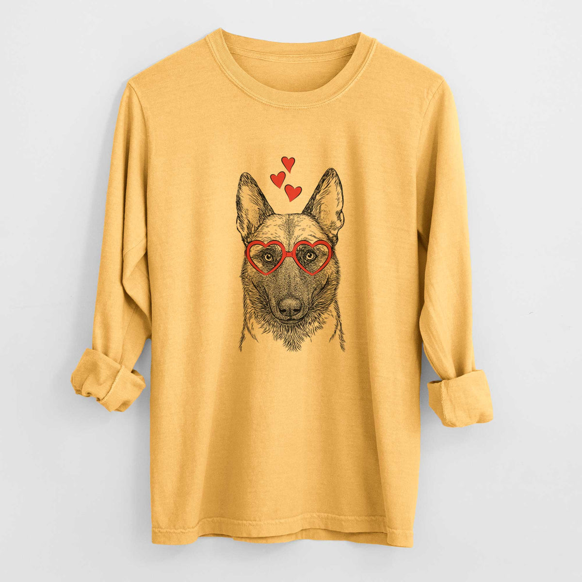 Valentine Gunther the Belgian Malinois - Heavyweight 100% Cotton Long Sleeve