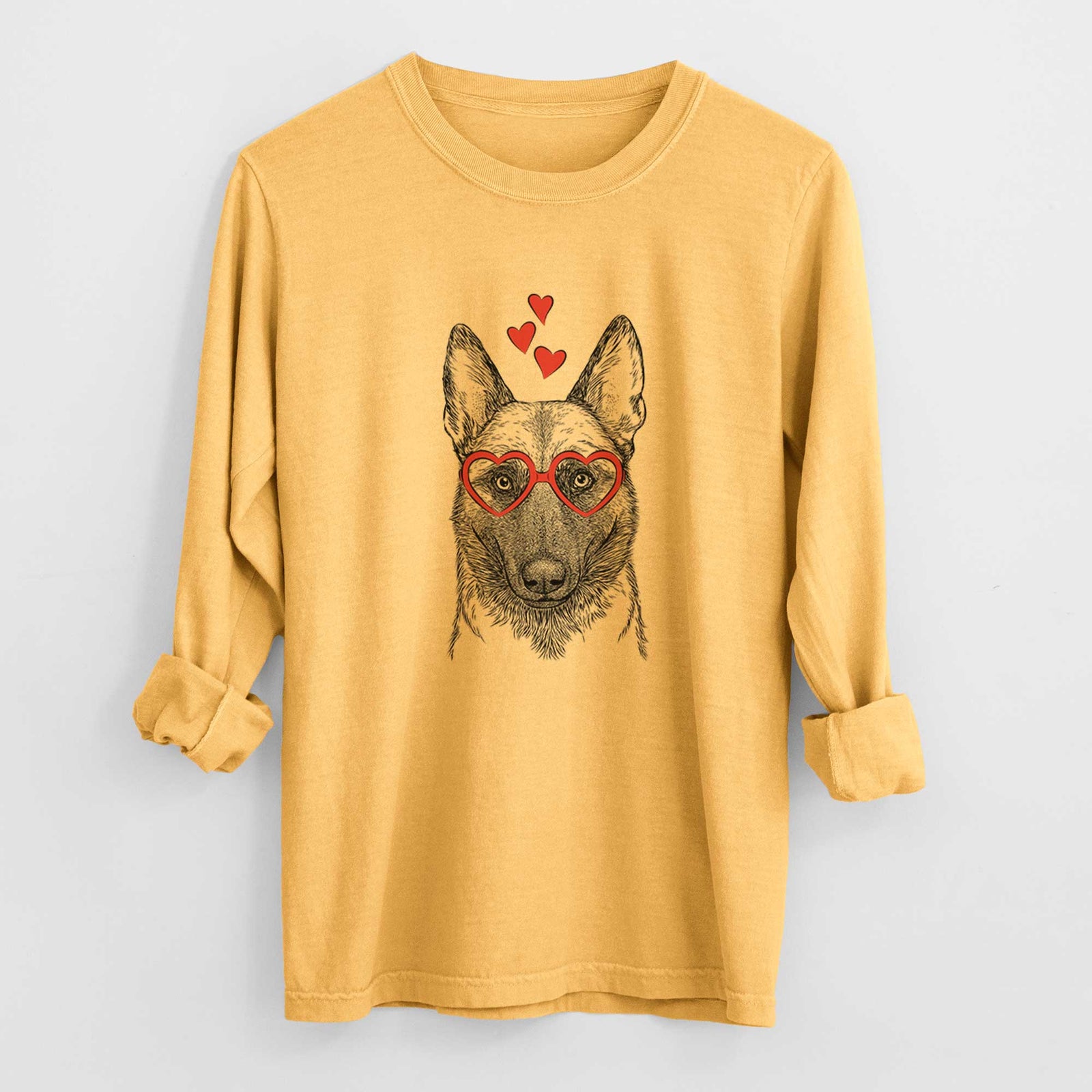 Valentine Gunther the Belgian Malinois - Heavyweight 100% Cotton Long Sleeve