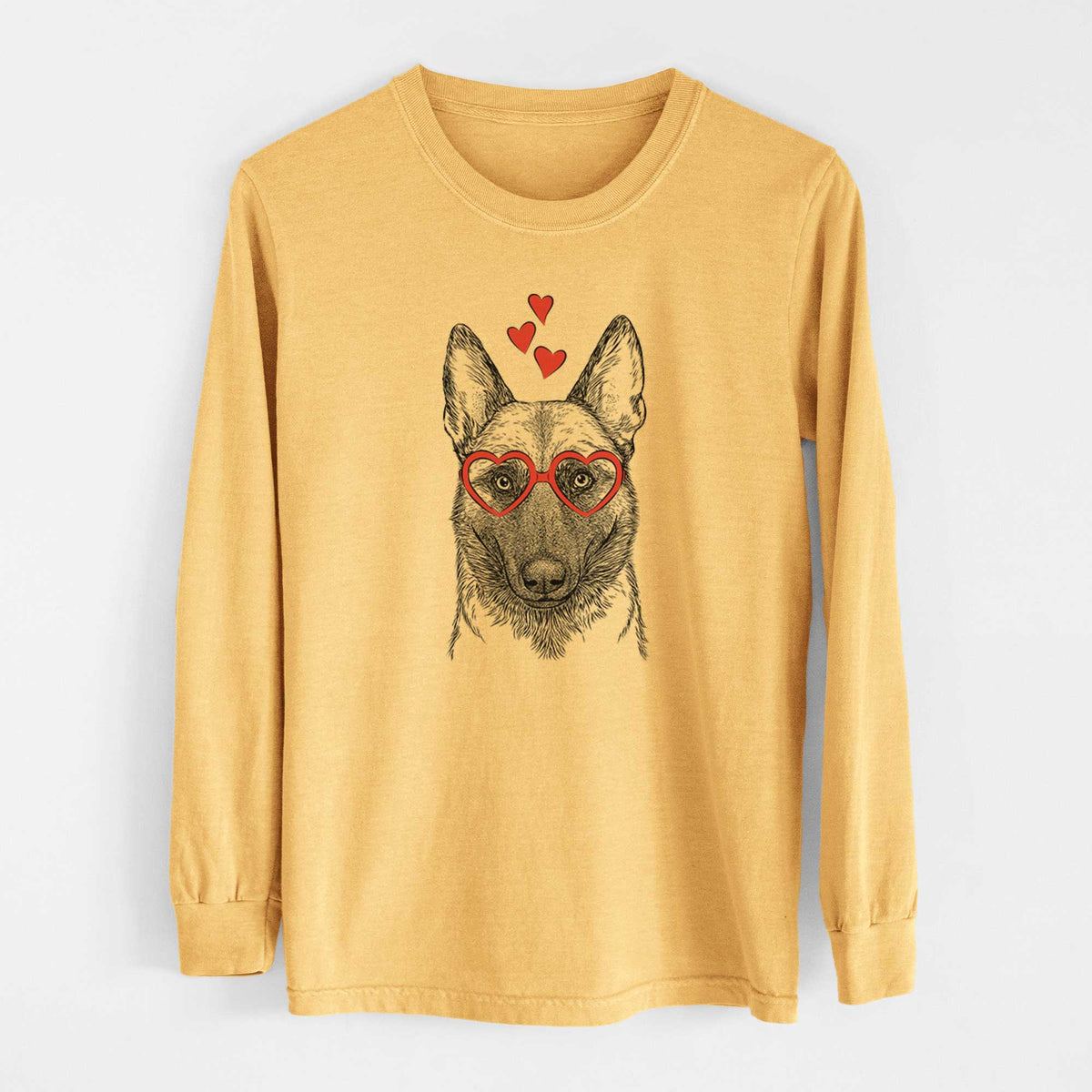 Valentine Gunther the Belgian Malinois - Heavyweight 100% Cotton Long Sleeve