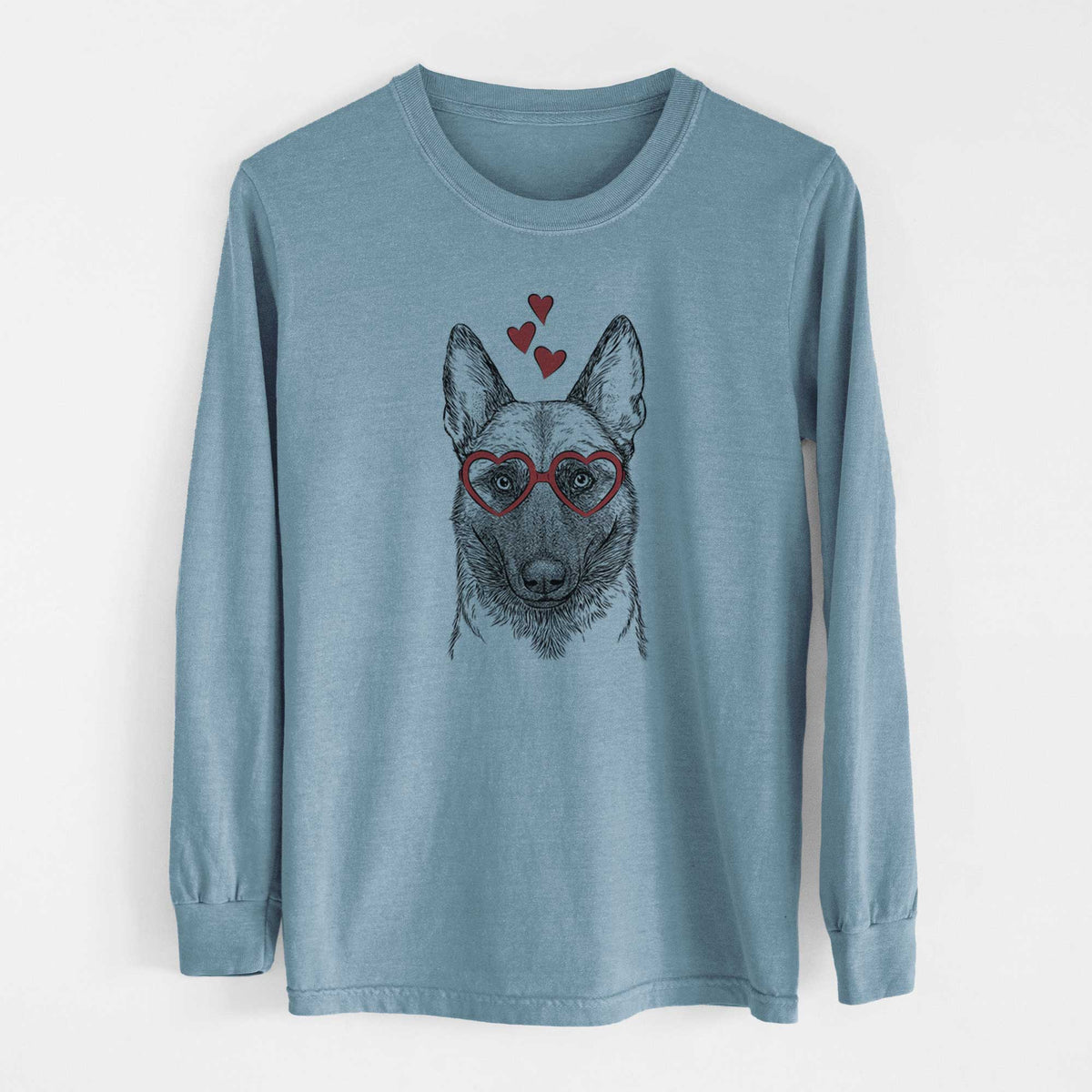 Valentine Gunther the Belgian Malinois - Heavyweight 100% Cotton Long Sleeve