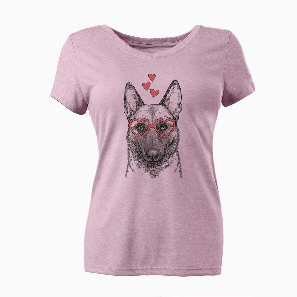 Valentine Gunther the Belgian Malinois - Women's V-neck Shirt