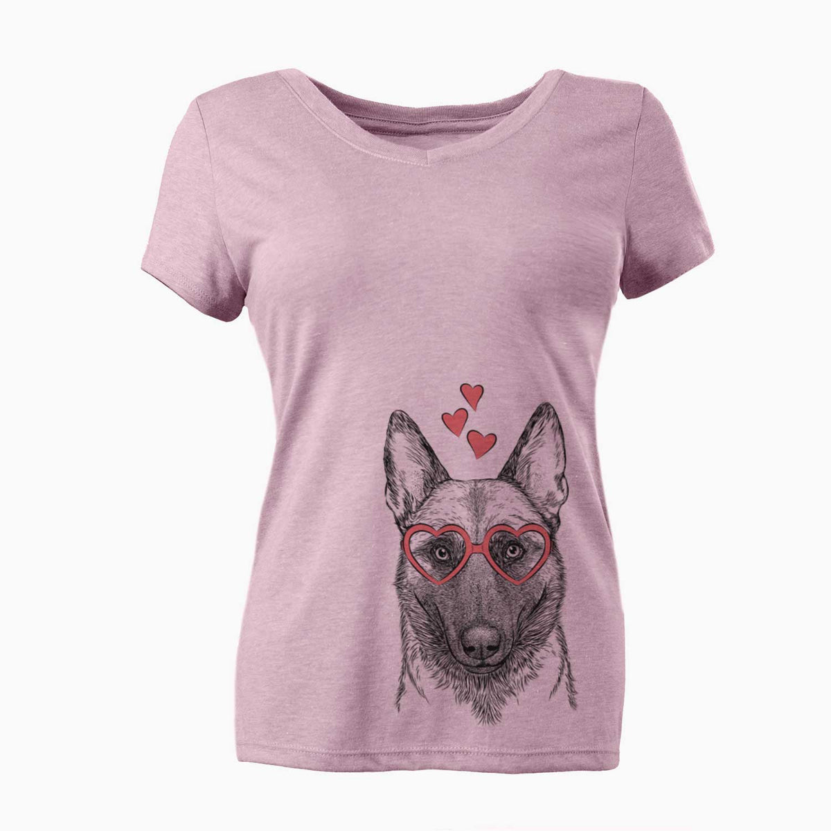 Valentine Gunther the Belgian Malinois - Women's V-neck Shirt