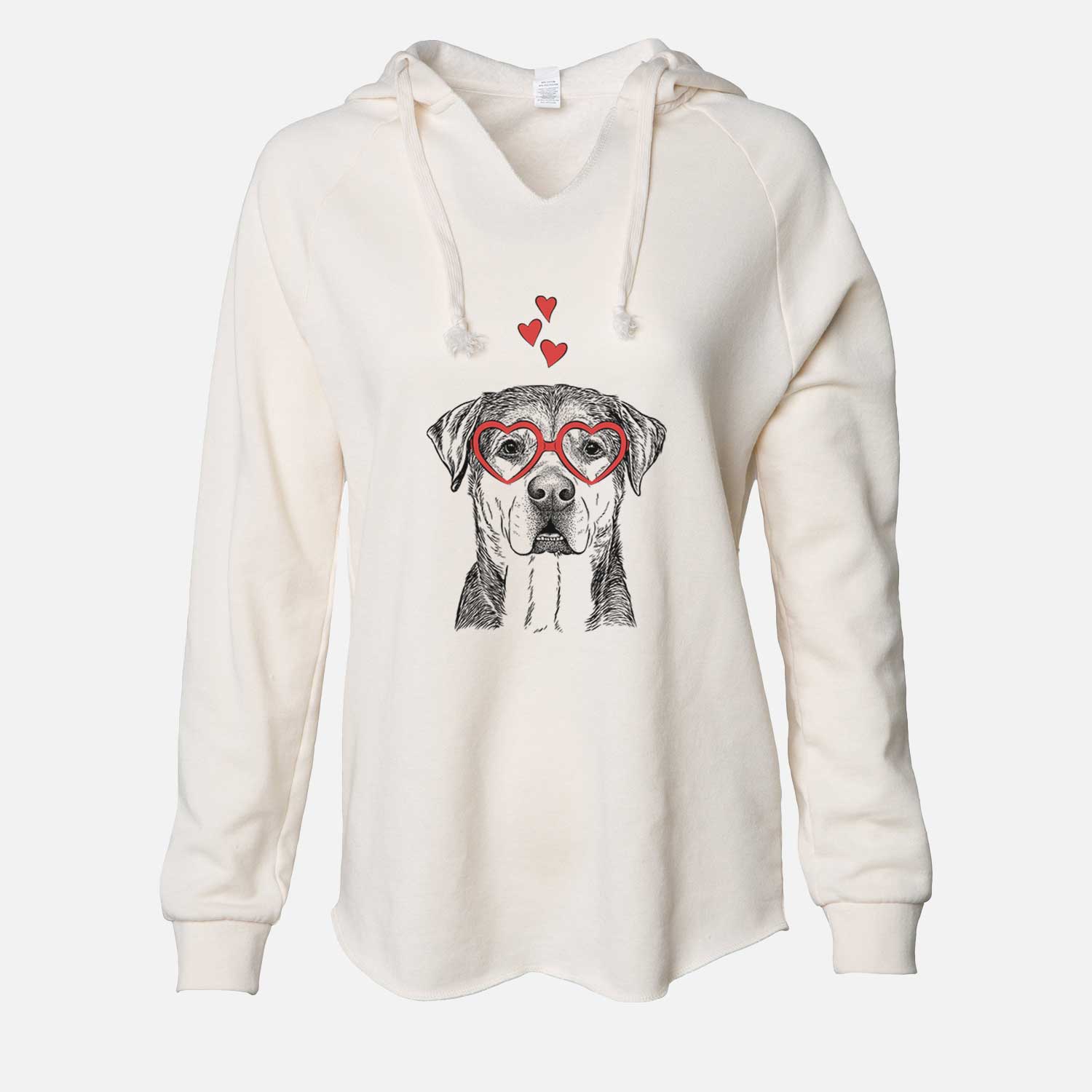 Valentine Gus the Rottweiler Mix - Cali Wave Hooded Sweatshirt