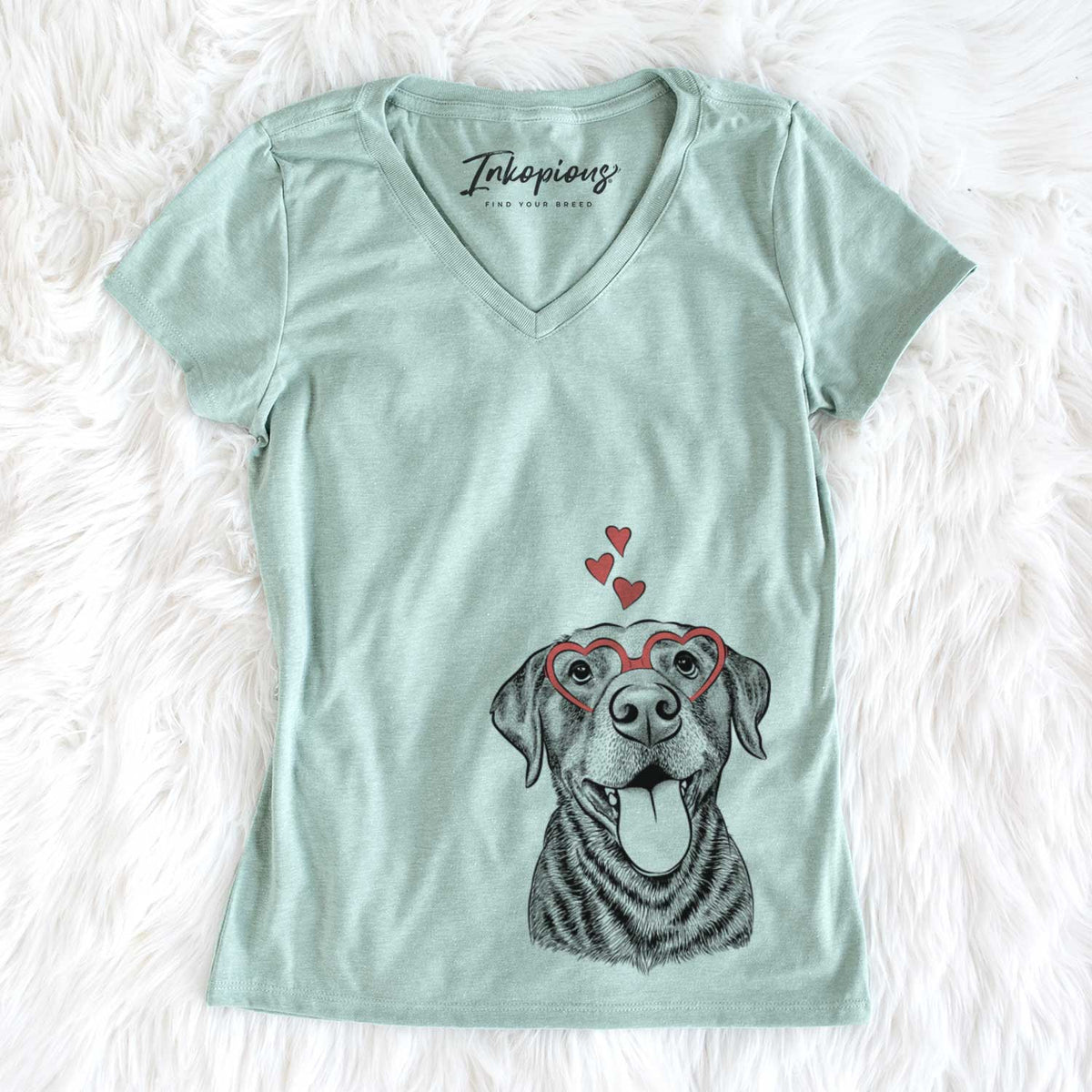 Valentine Gwen the Labrador Retriever - Women&#39;s V-neck Shirt