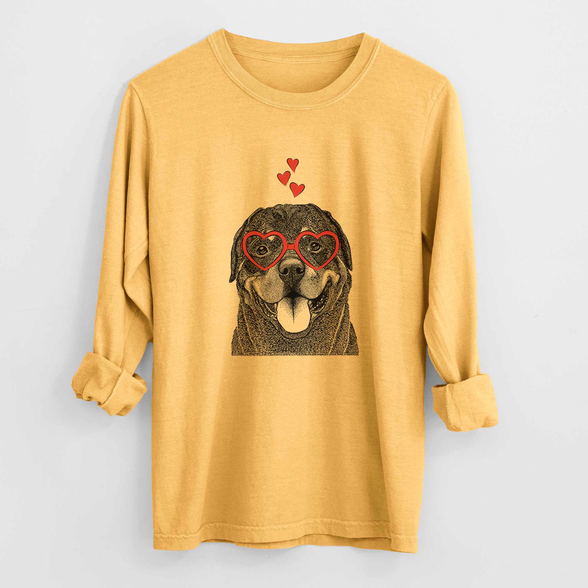 Valentine Hagan the Rottweiler - Heavyweight 100% Cotton Long Sleeve