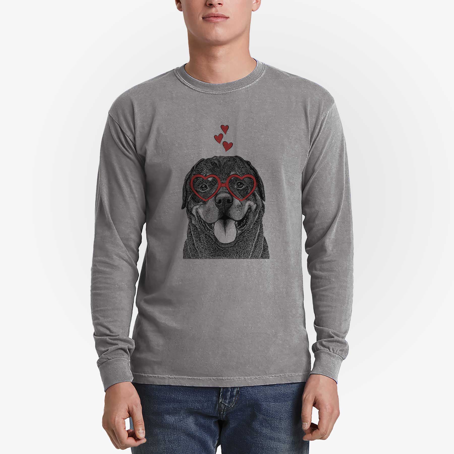 Valentine Hagan the Rottweiler - Heavyweight 100% Cotton Long Sleeve