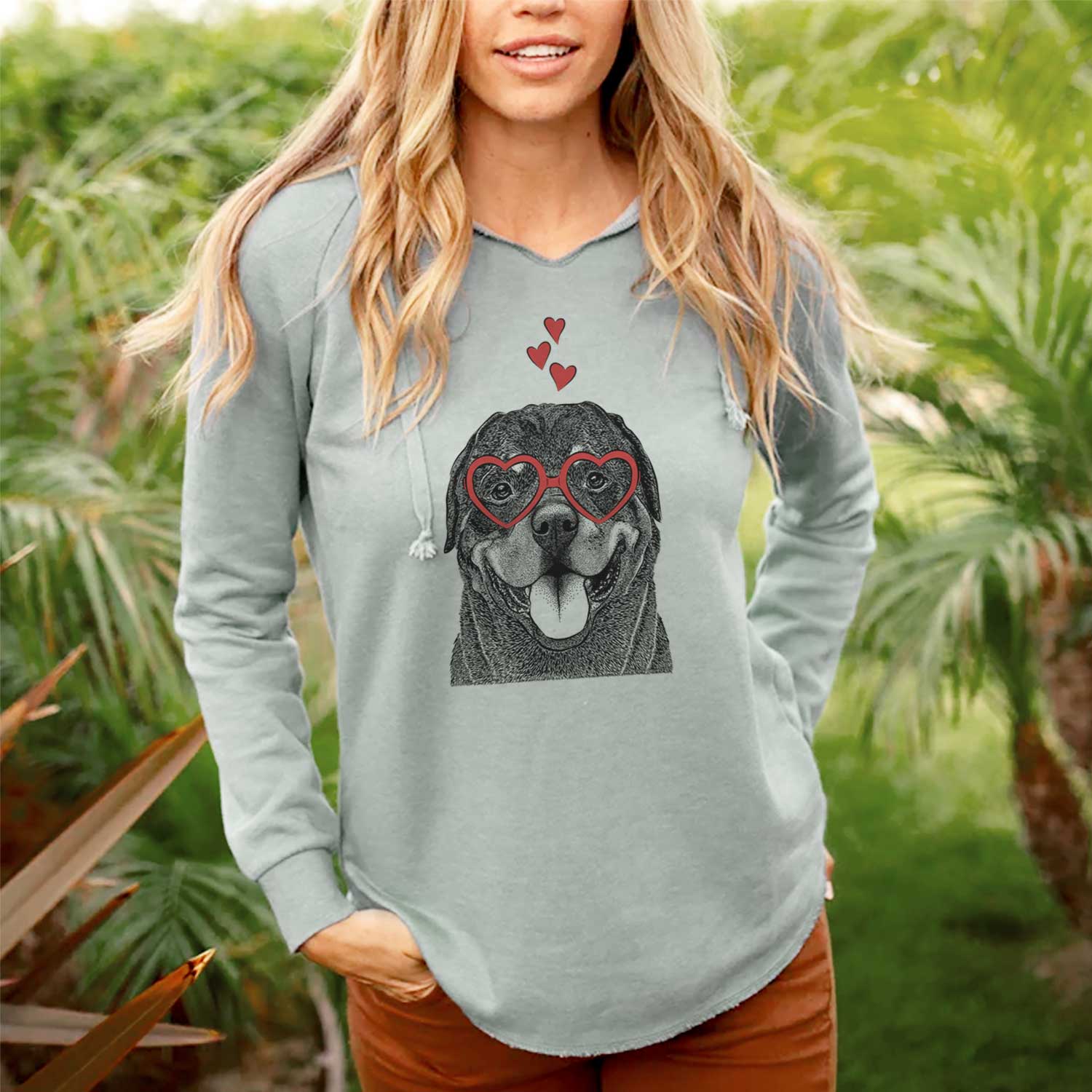 Valentine Hagan the Rottweiler - Cali Wave Hooded Sweatshirt