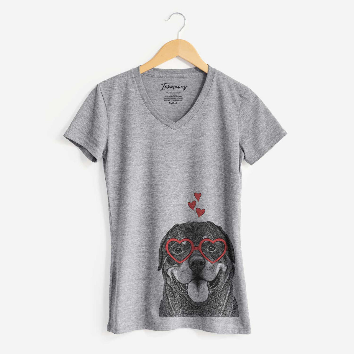 Valentine Hagan the Rottweiler - Women's V-neck Shirt