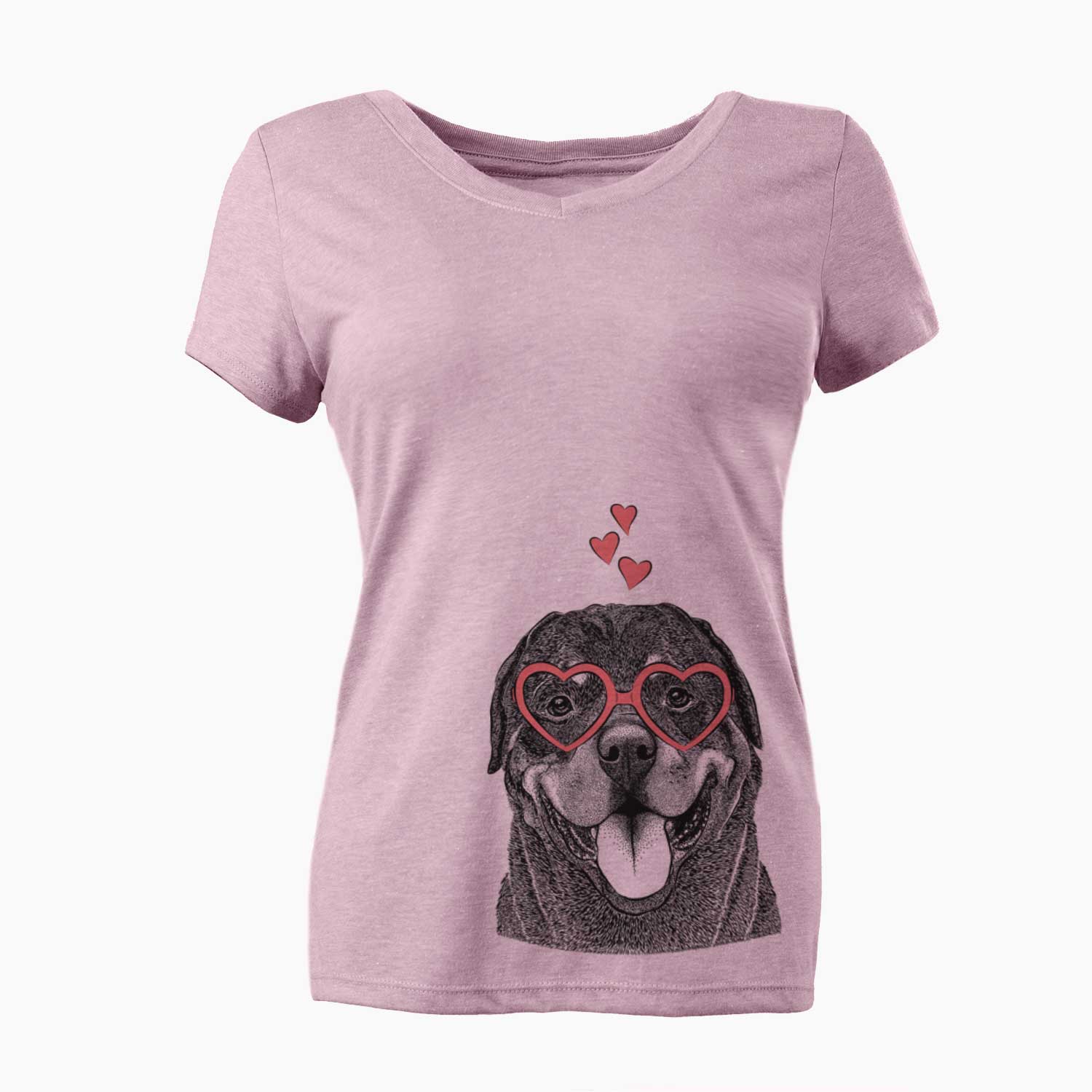 Valentine Hagan the Rottweiler - Women's V-neck Shirt