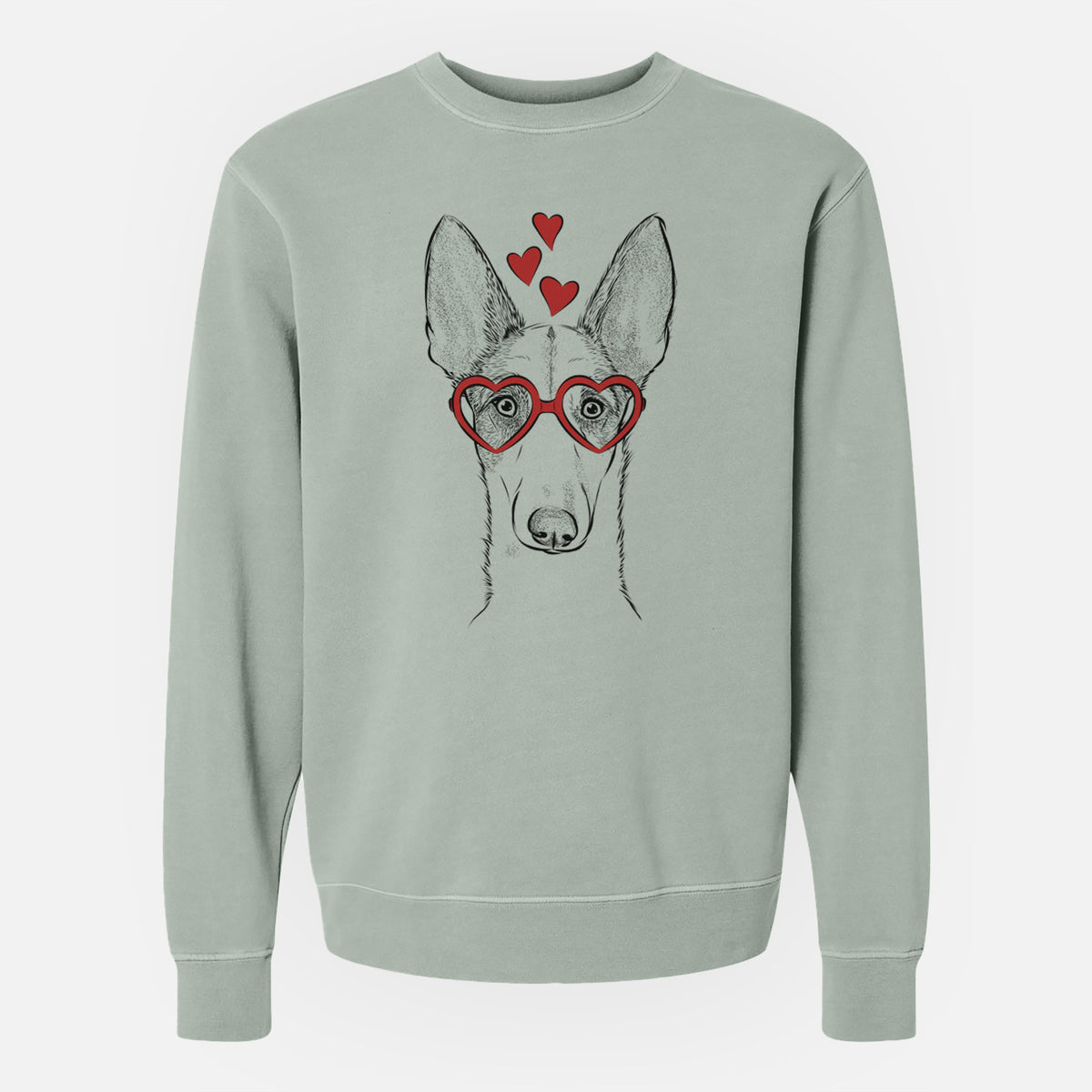 Valentine Halo the Ibizan Sight Hound - Unisex Pigment Dyed Crew Sweatshirt