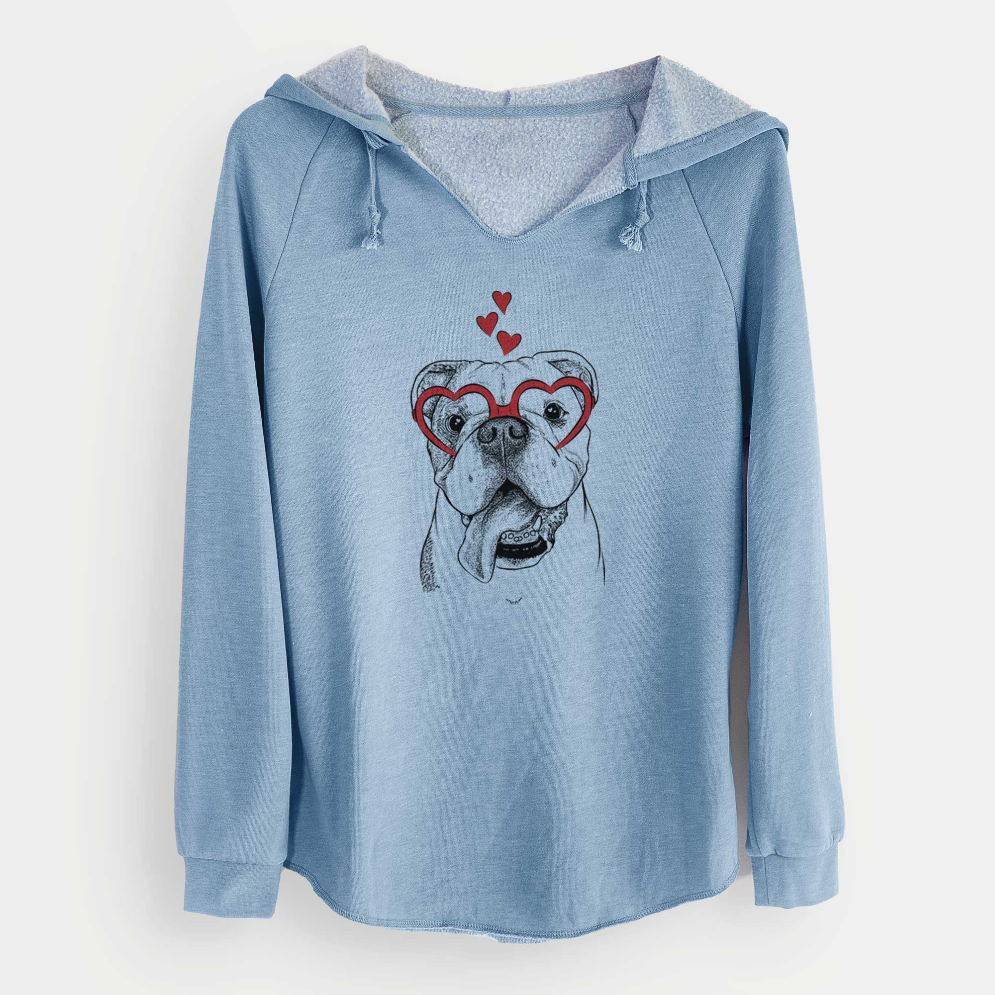 Valentine Hank the English Bulldog - Cali Wave Hooded Sweatshirt