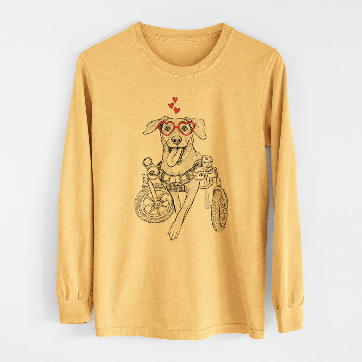Valentine Hannah the Pitbull Mix - Heavyweight 100% Cotton Long Sleeve