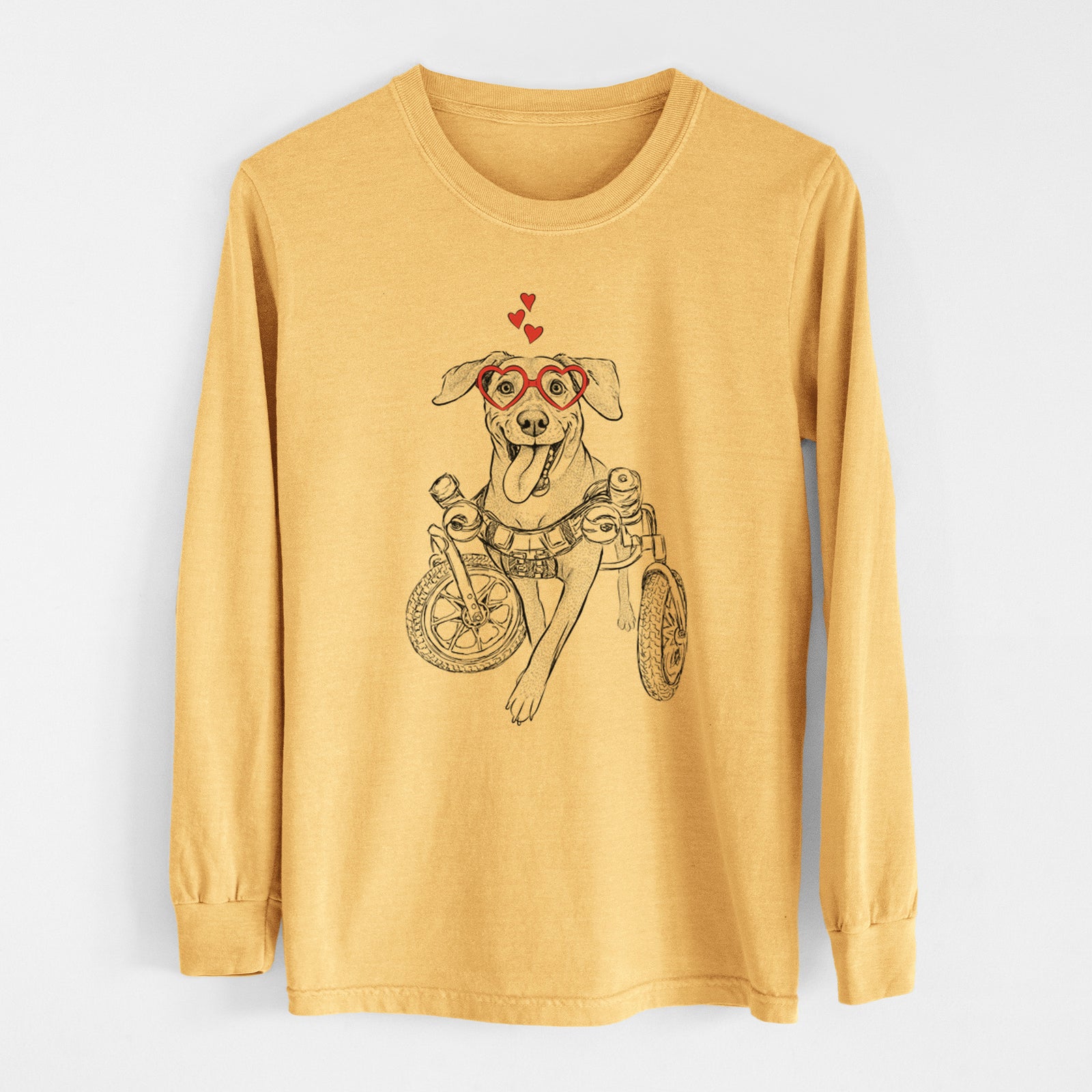 Valentine Hannah the Pitbull Mix - Heavyweight 100% Cotton Long Sleeve