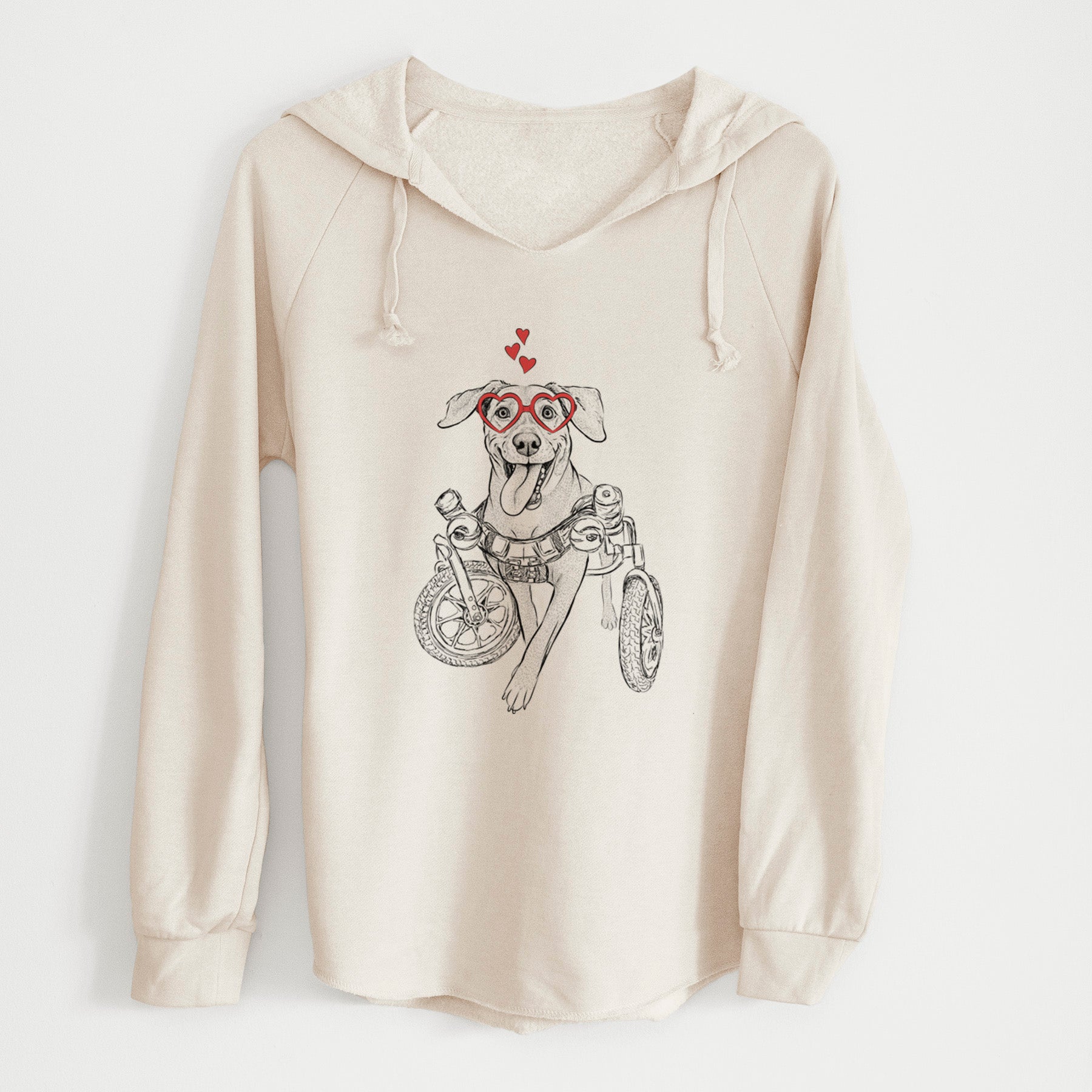 Valentine Hannah the Pitbull Mix - Cali Wave Hooded Sweatshirt