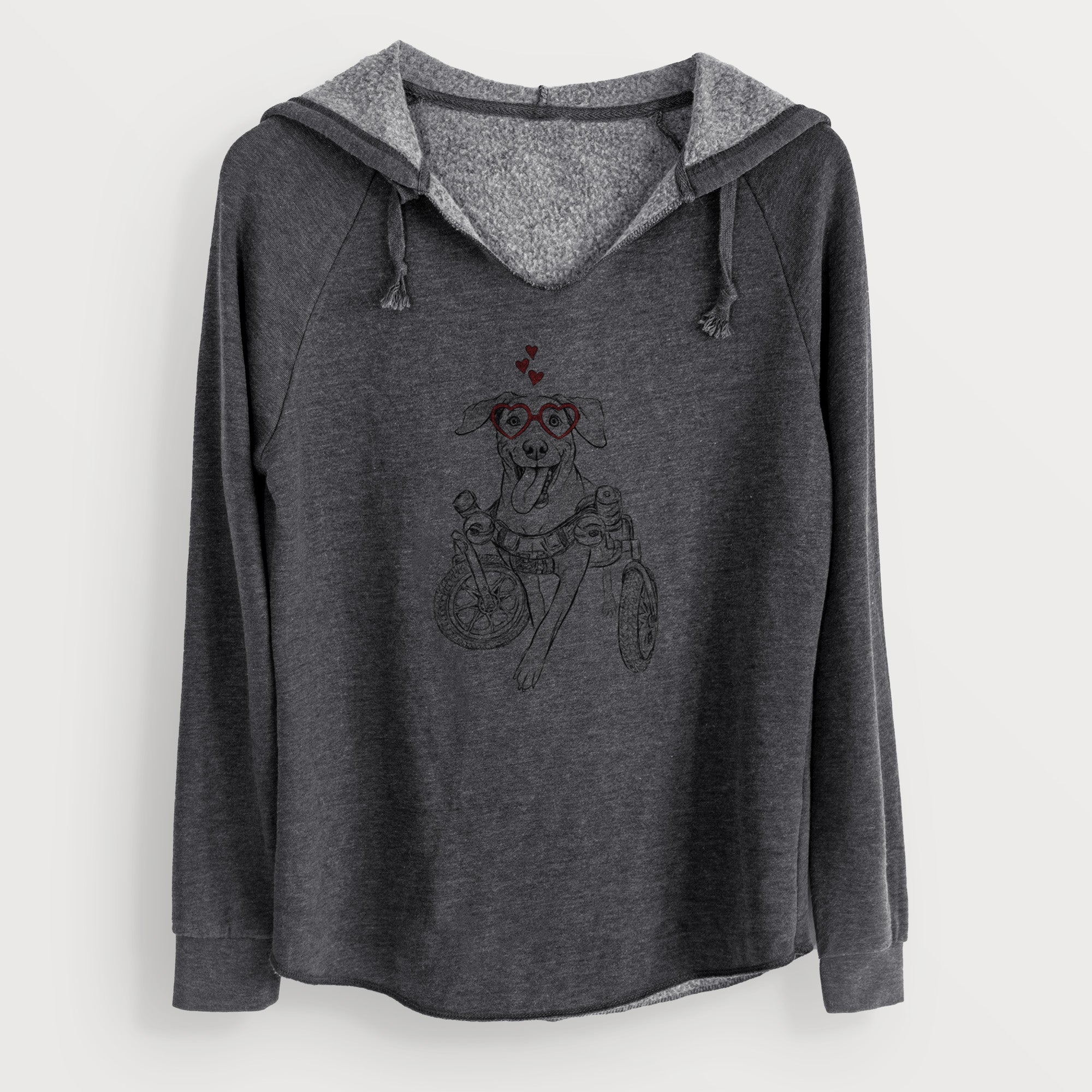 Valentine Hannah the Pitbull Mix - Cali Wave Hooded Sweatshirt