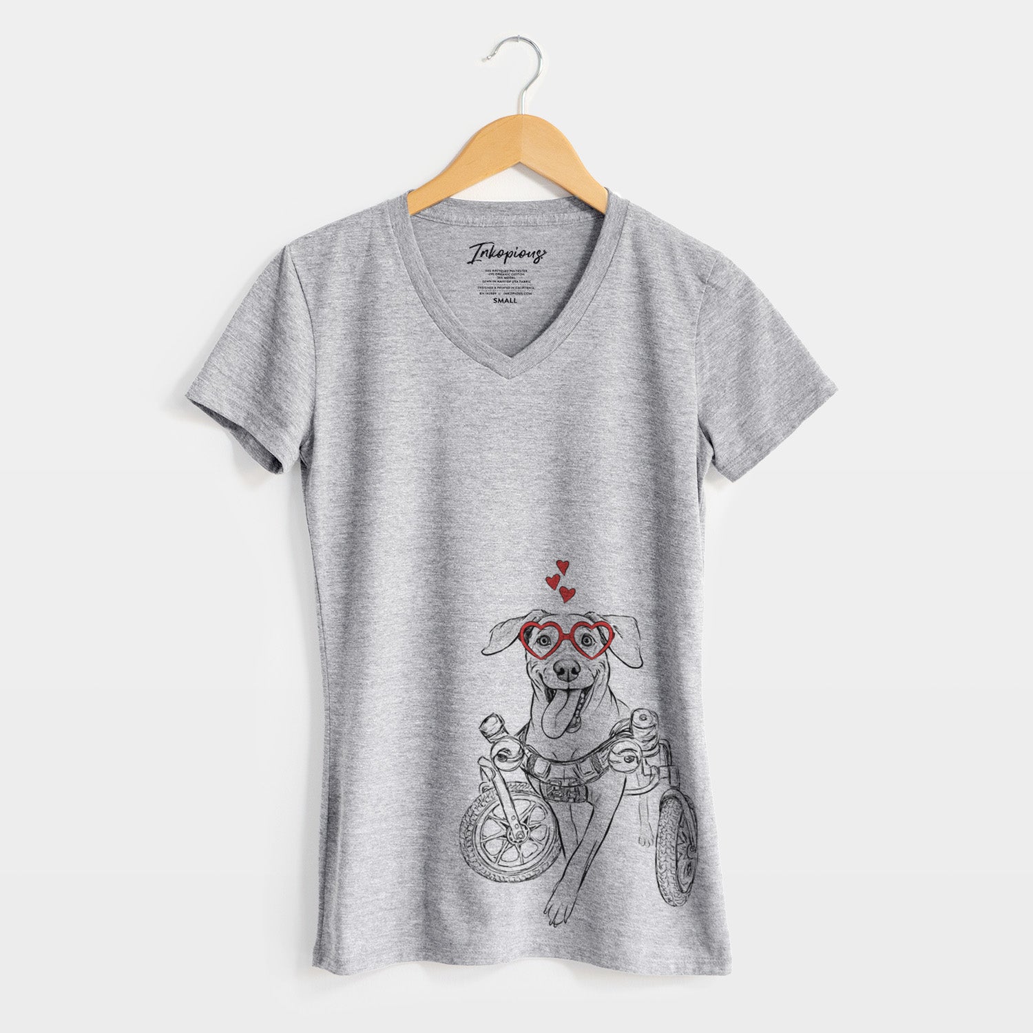 Valentine Hannah the Pitbull Mix - Women's Perfect V-neck Shirt