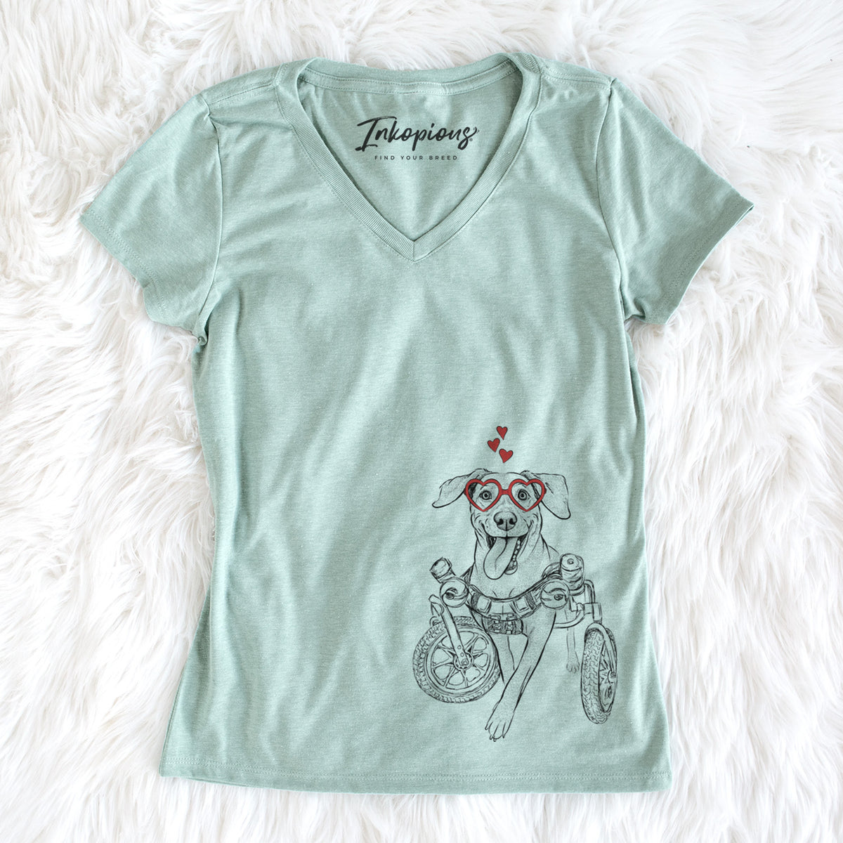 Valentine Hannah the Pitbull Mix - Women&#39;s Perfect V-neck Shirt