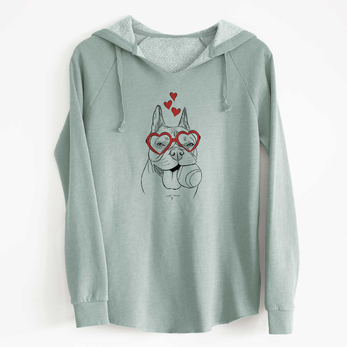Valentine Happy Franco the French Bulldog - Cali Wave Hooded Sweatshirt