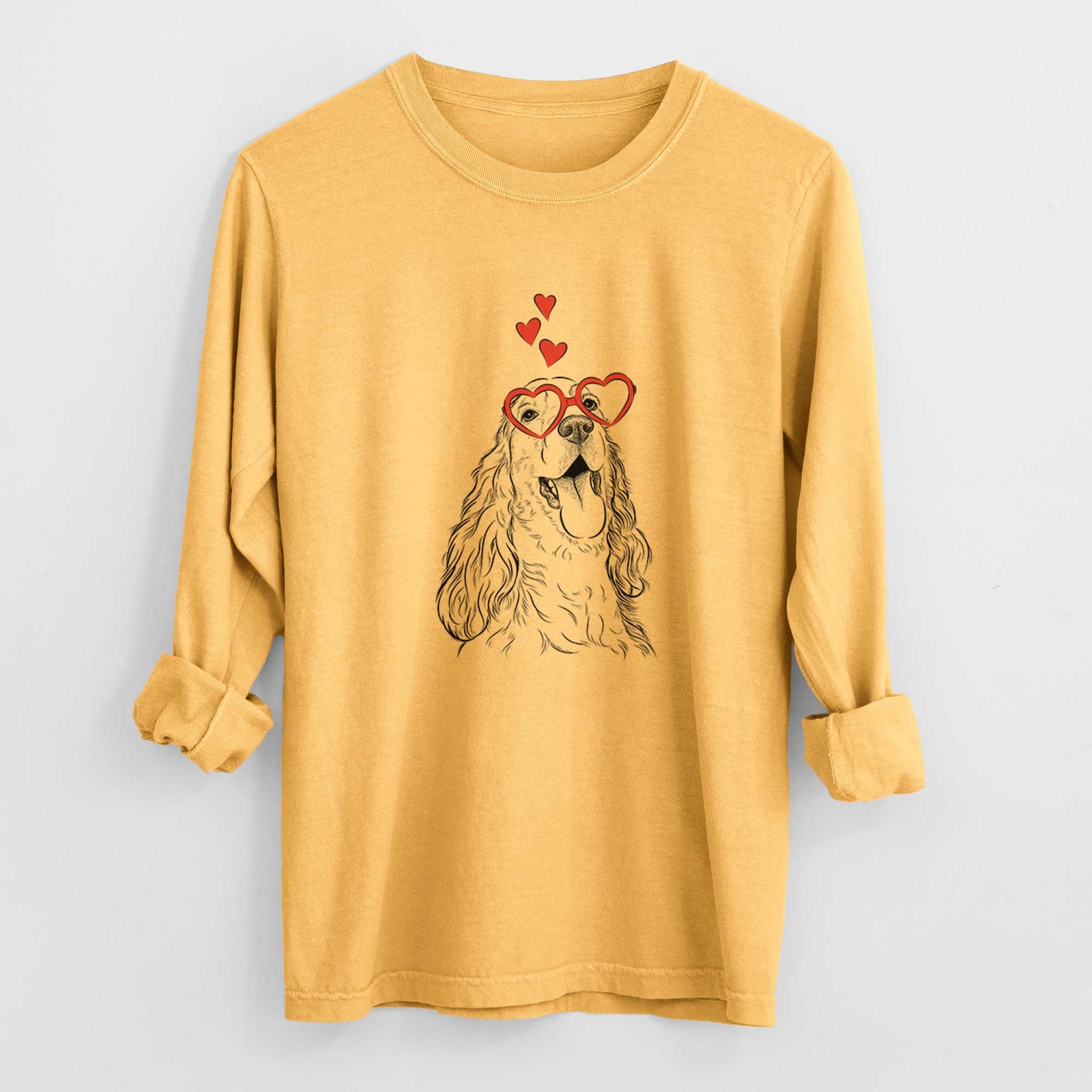 Valentine Happy Henry the English Cocker Spaniel - Heavyweight 100% Cotton Long Sleeve