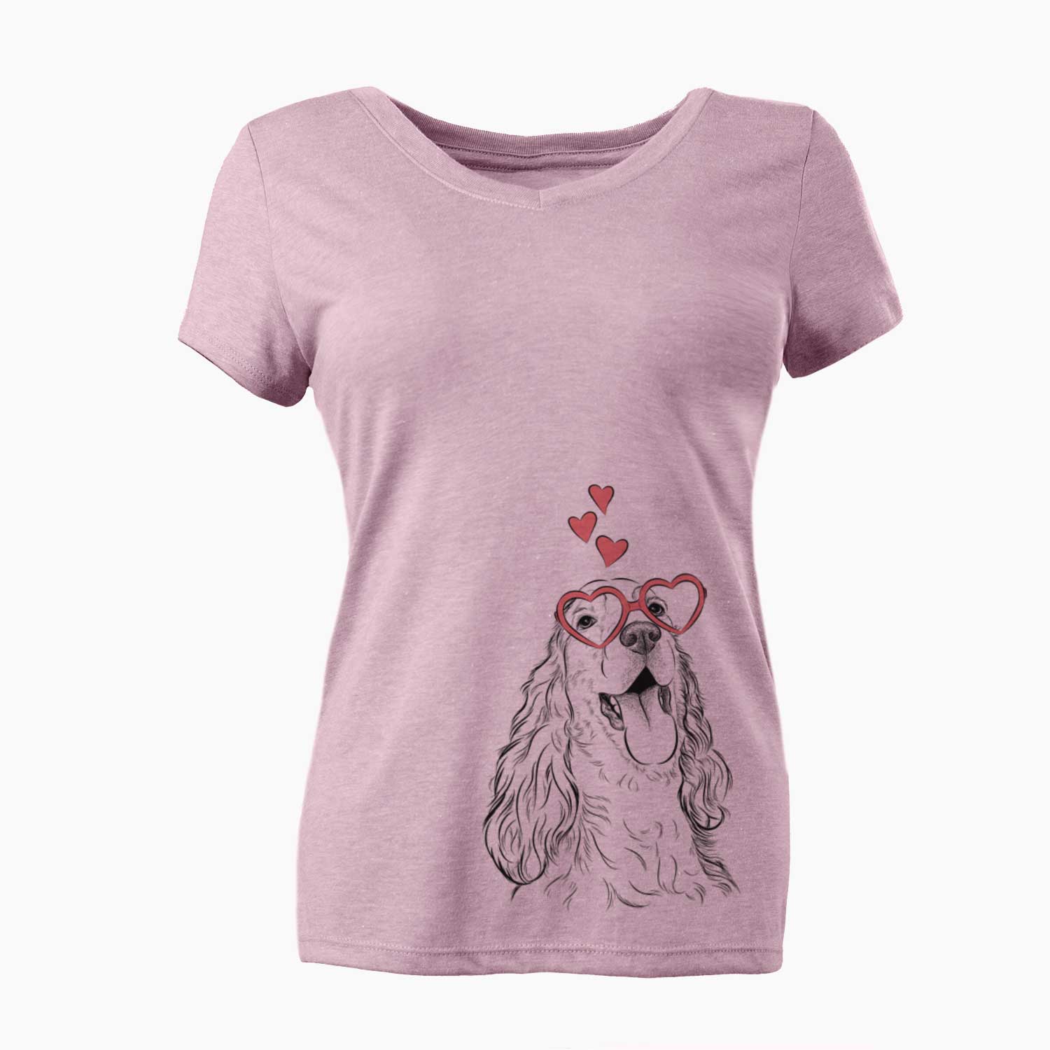 Valentine Happy Henry the English Cocker Spaniel - Women's V-neck Shirt