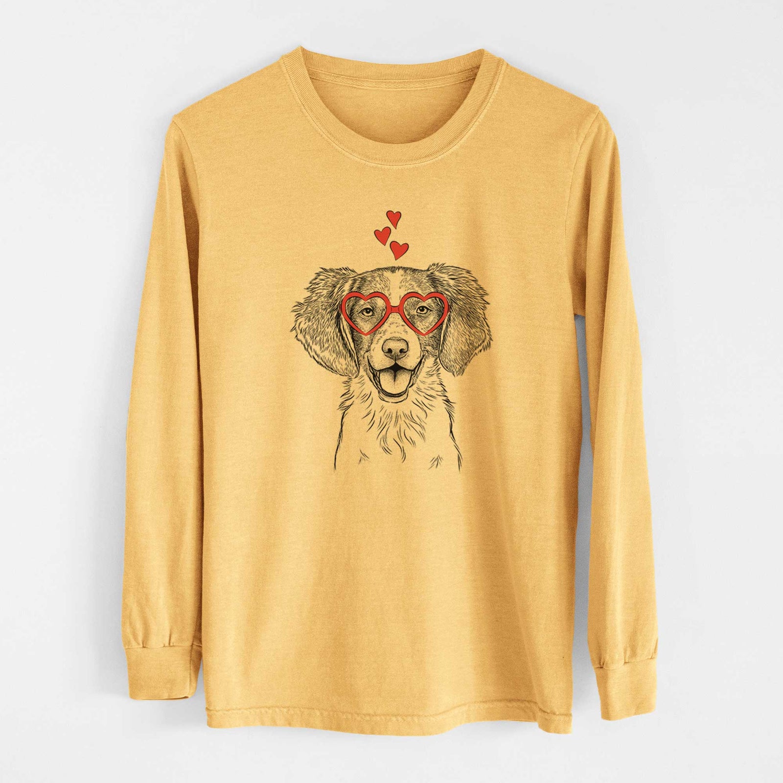 Valentine Happy Holly the Brittany Spaniel - Heavyweight 100% Cotton Long Sleeve
