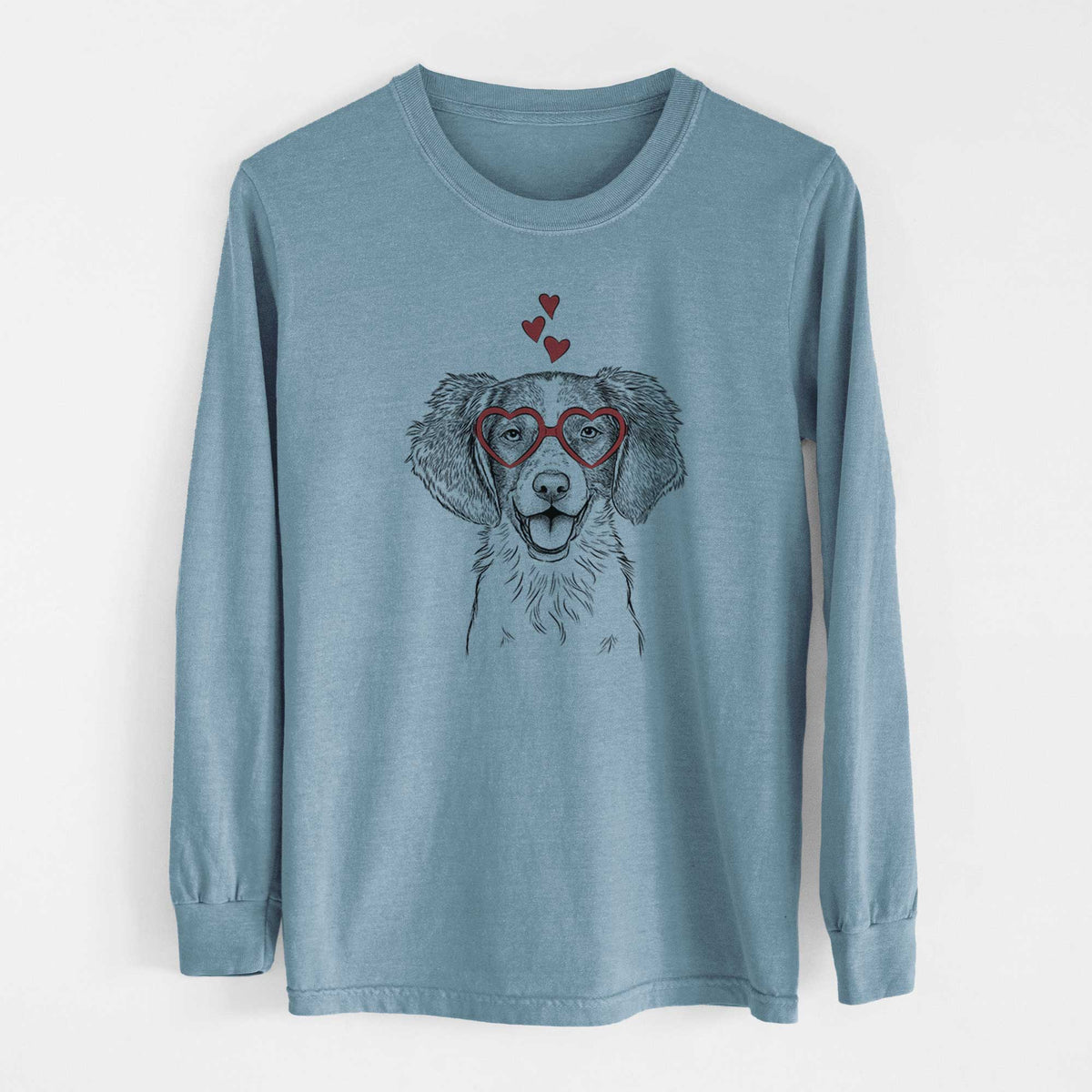 Valentine Happy Holly the Brittany Spaniel - Heavyweight 100% Cotton Long Sleeve