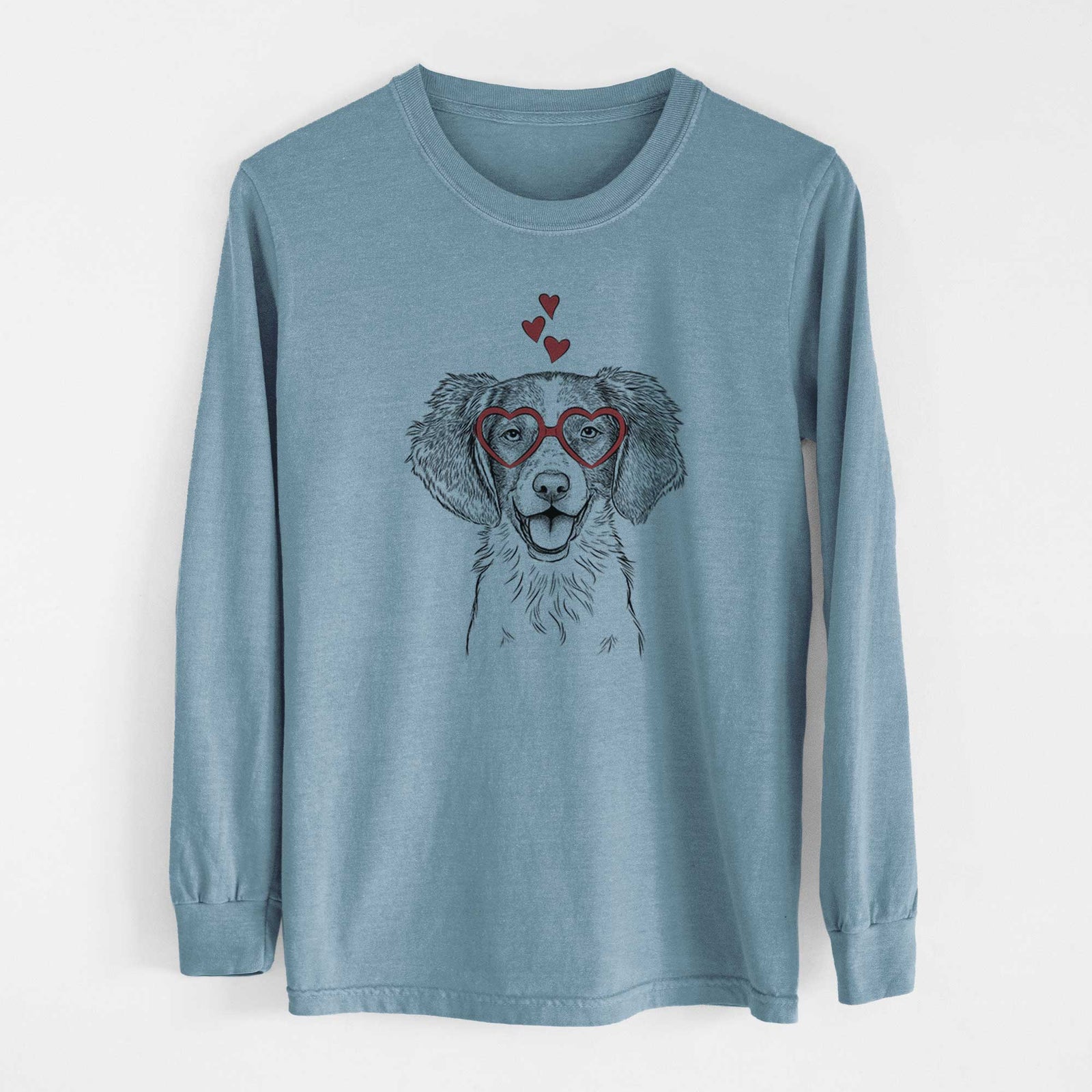 Valentine Happy Holly the Brittany Spaniel - Heavyweight 100% Cotton Long Sleeve