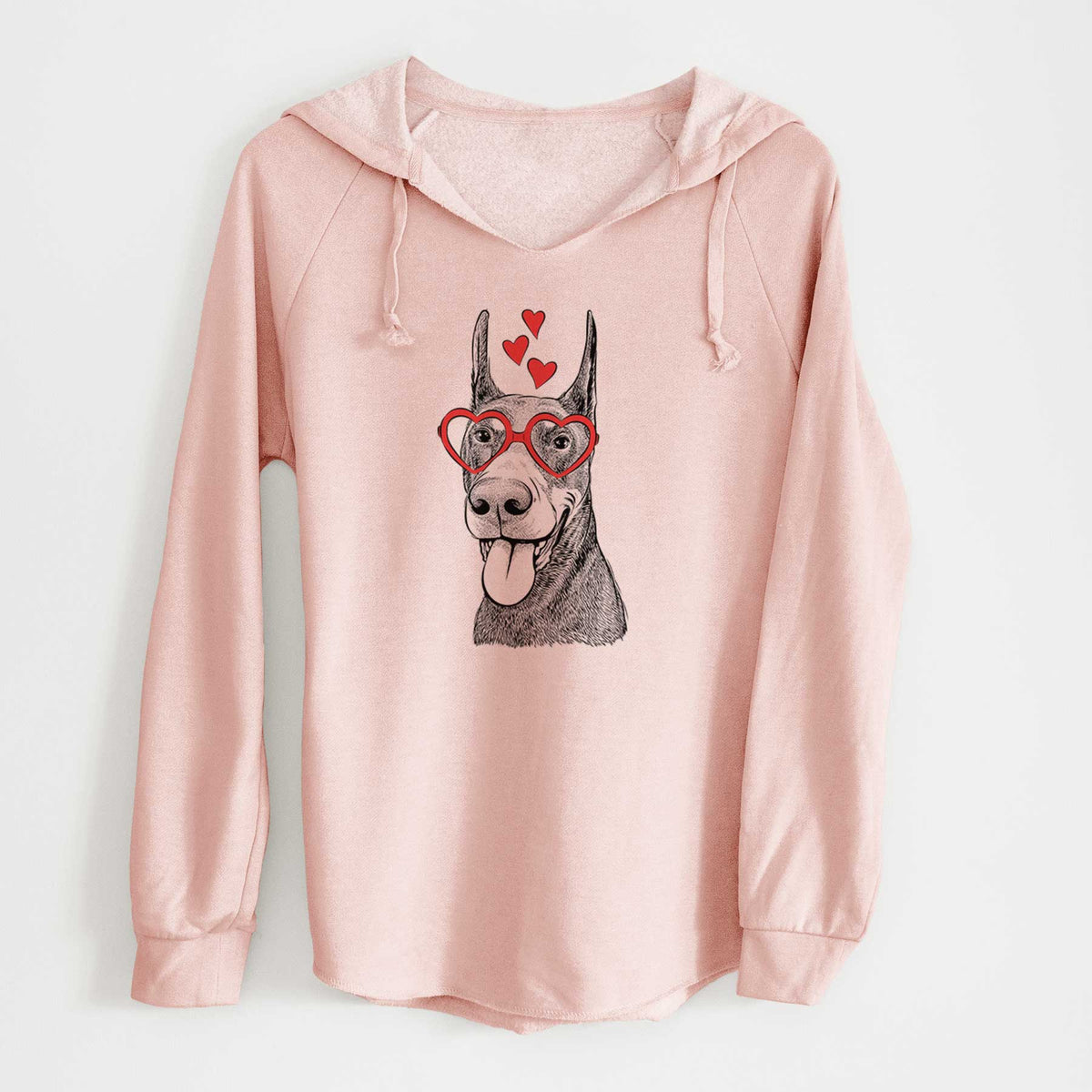 Valentine Happy Sunny the Doberman Pinscher - Cali Wave Hooded Sweatshirt