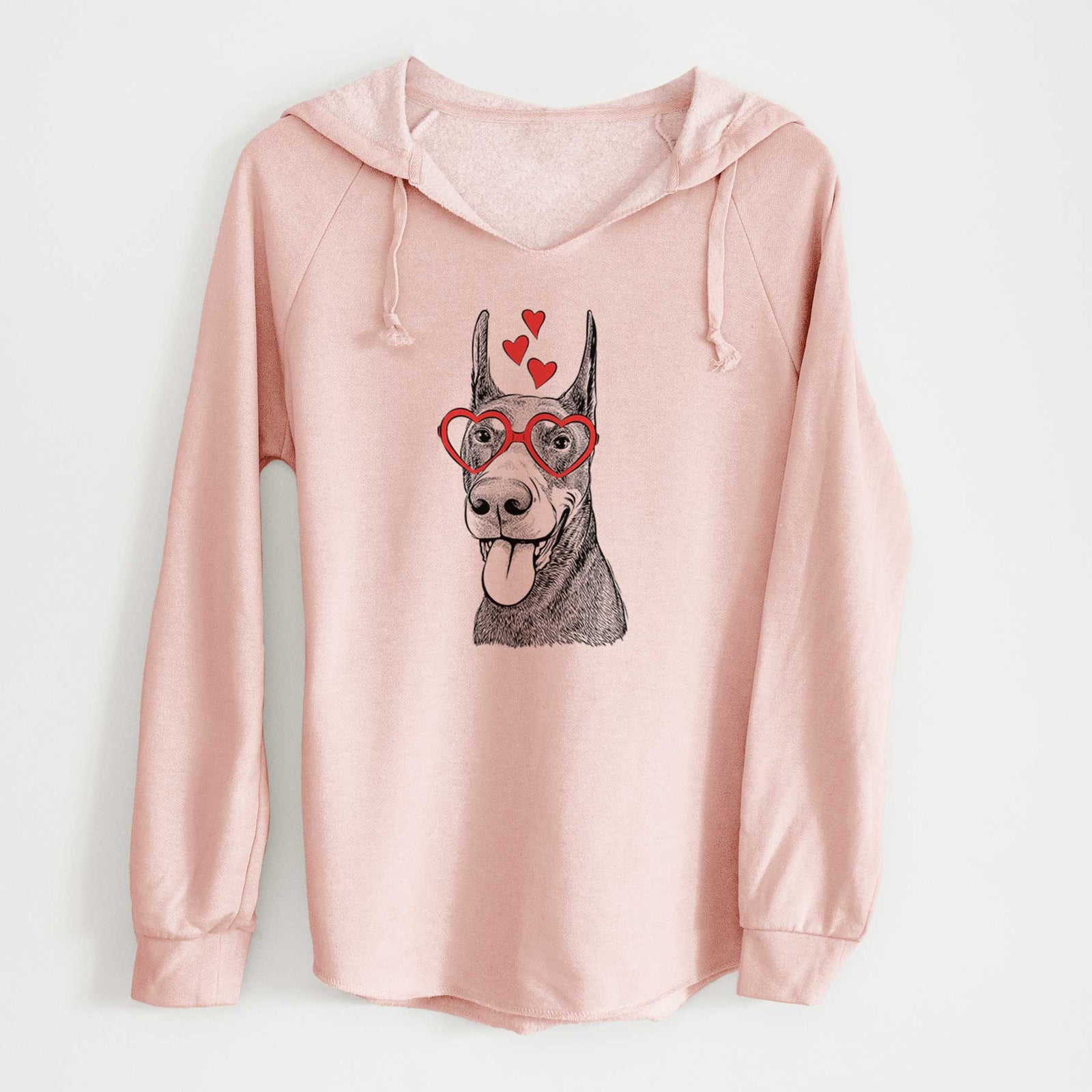 Valentine Happy Sunny the Doberman Pinscher - Cali Wave Hooded Sweatshirt