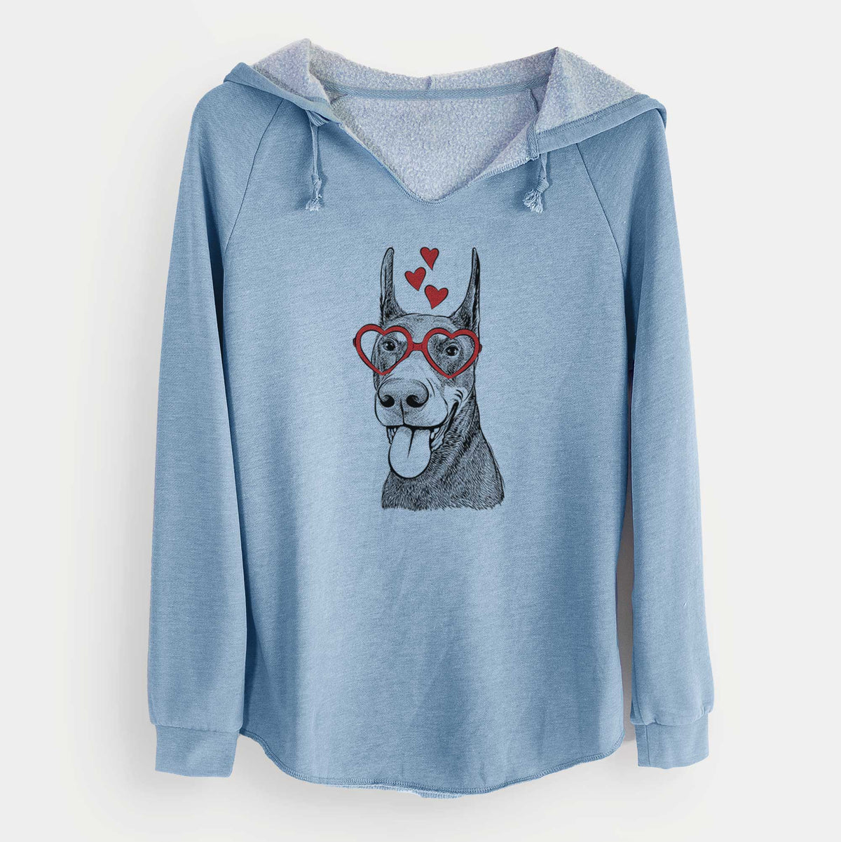 Valentine Happy Sunny the Doberman Pinscher - Cali Wave Hooded Sweatshirt