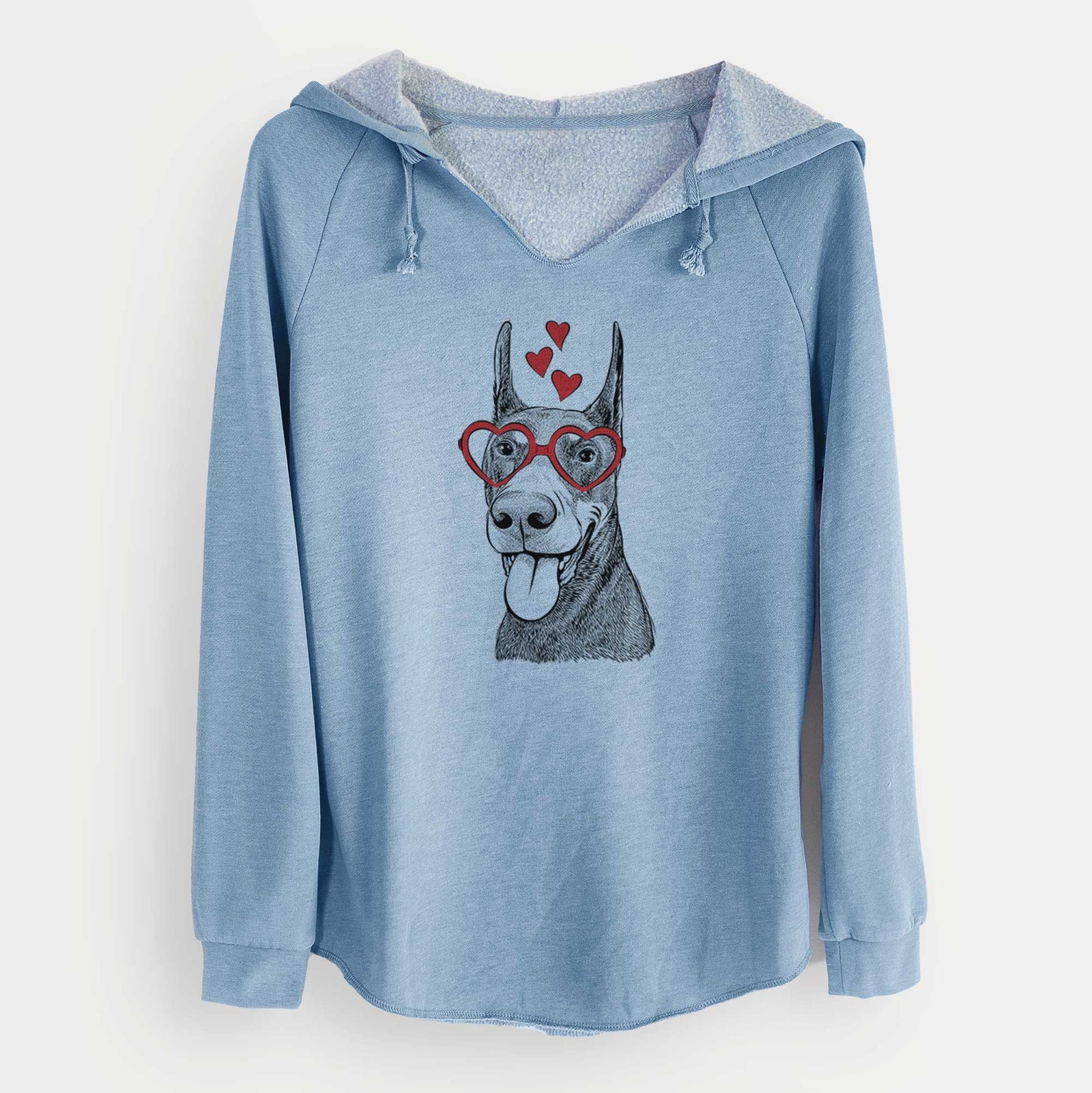 Valentine Happy Sunny the Doberman Pinscher - Cali Wave Hooded Sweatshirt